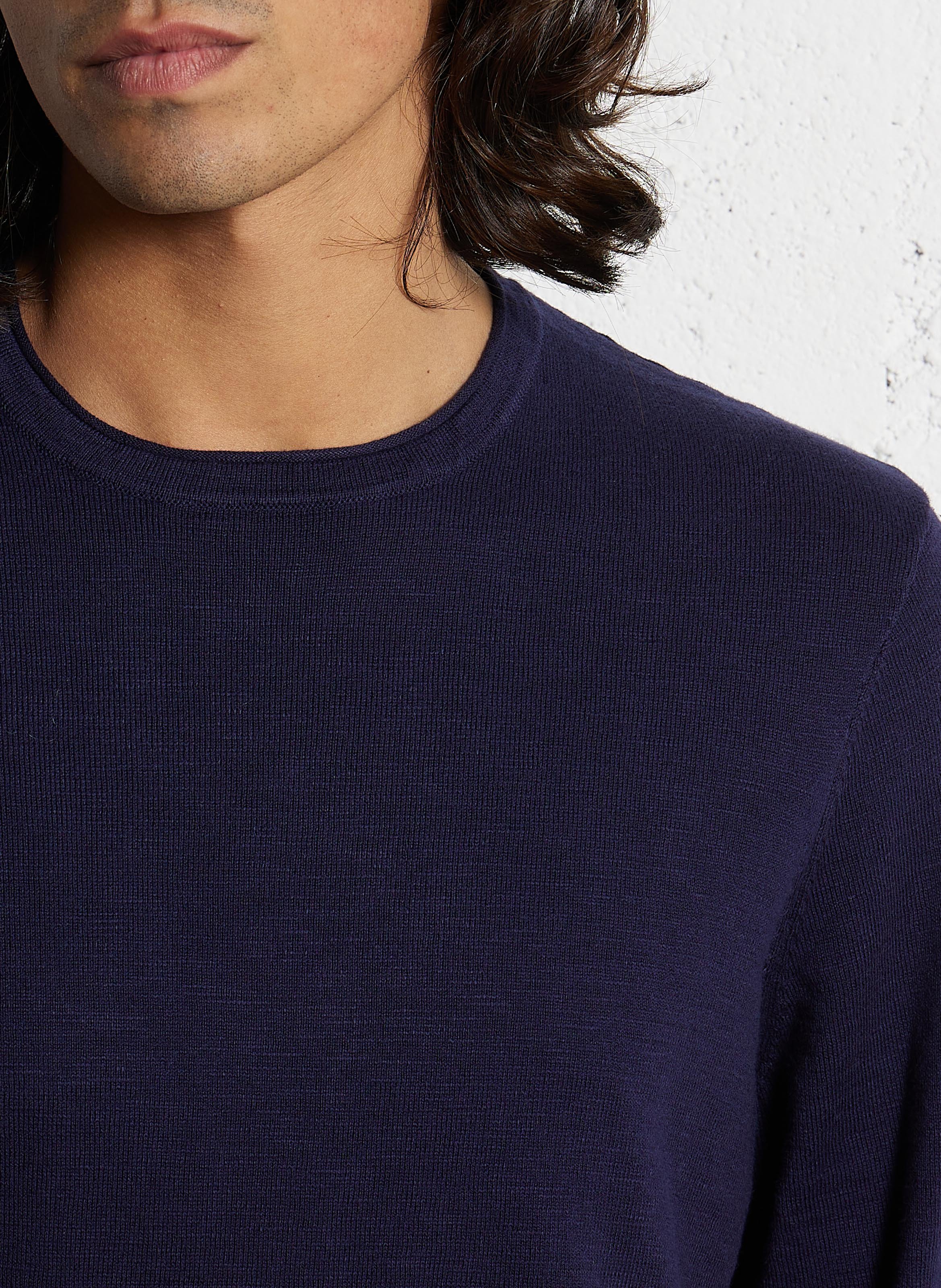 Pull droit en coton IKKS Bleu