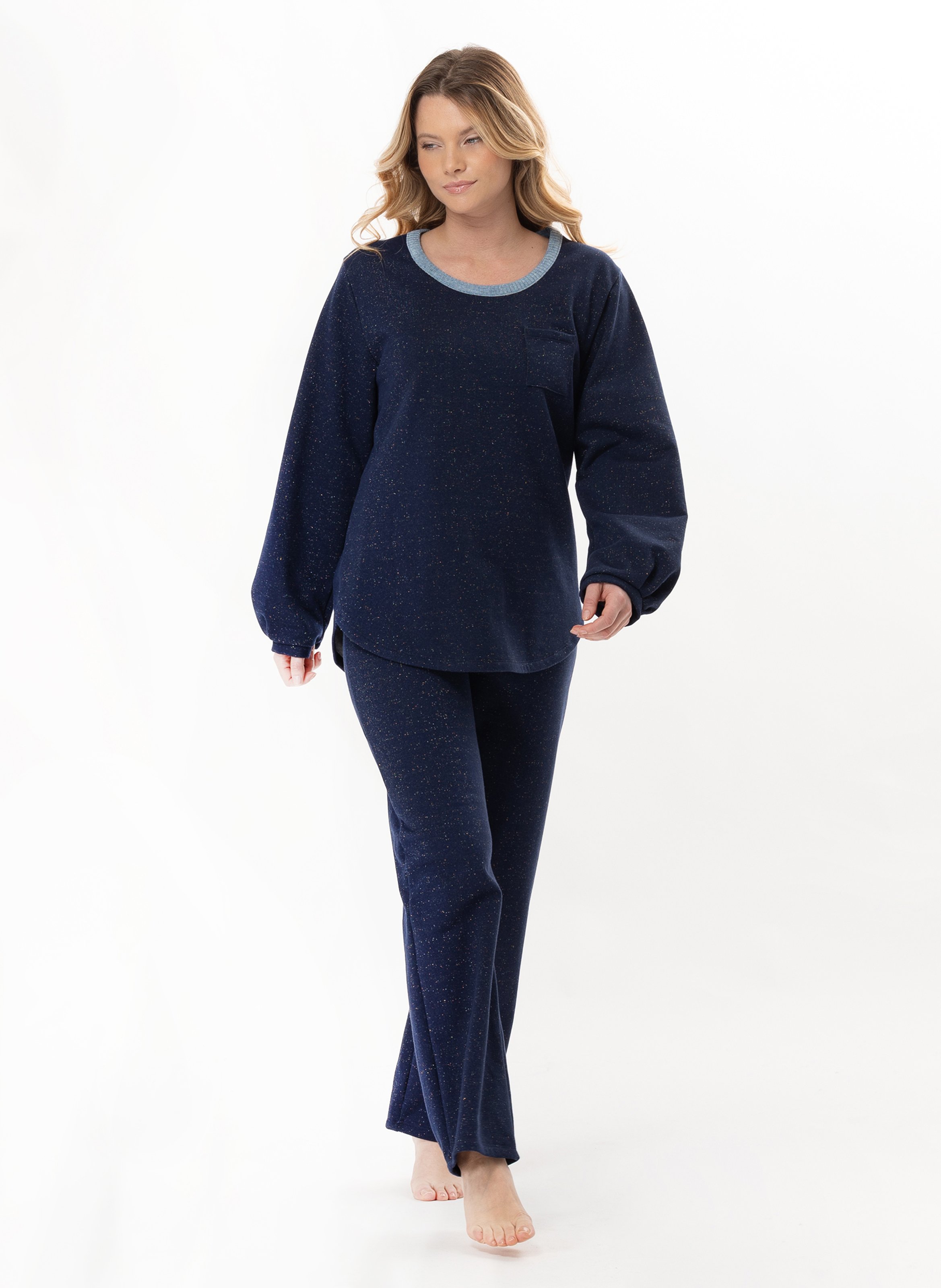 Ensemble homewear en molleton lurex eclat 112 LE CHAT Bleu