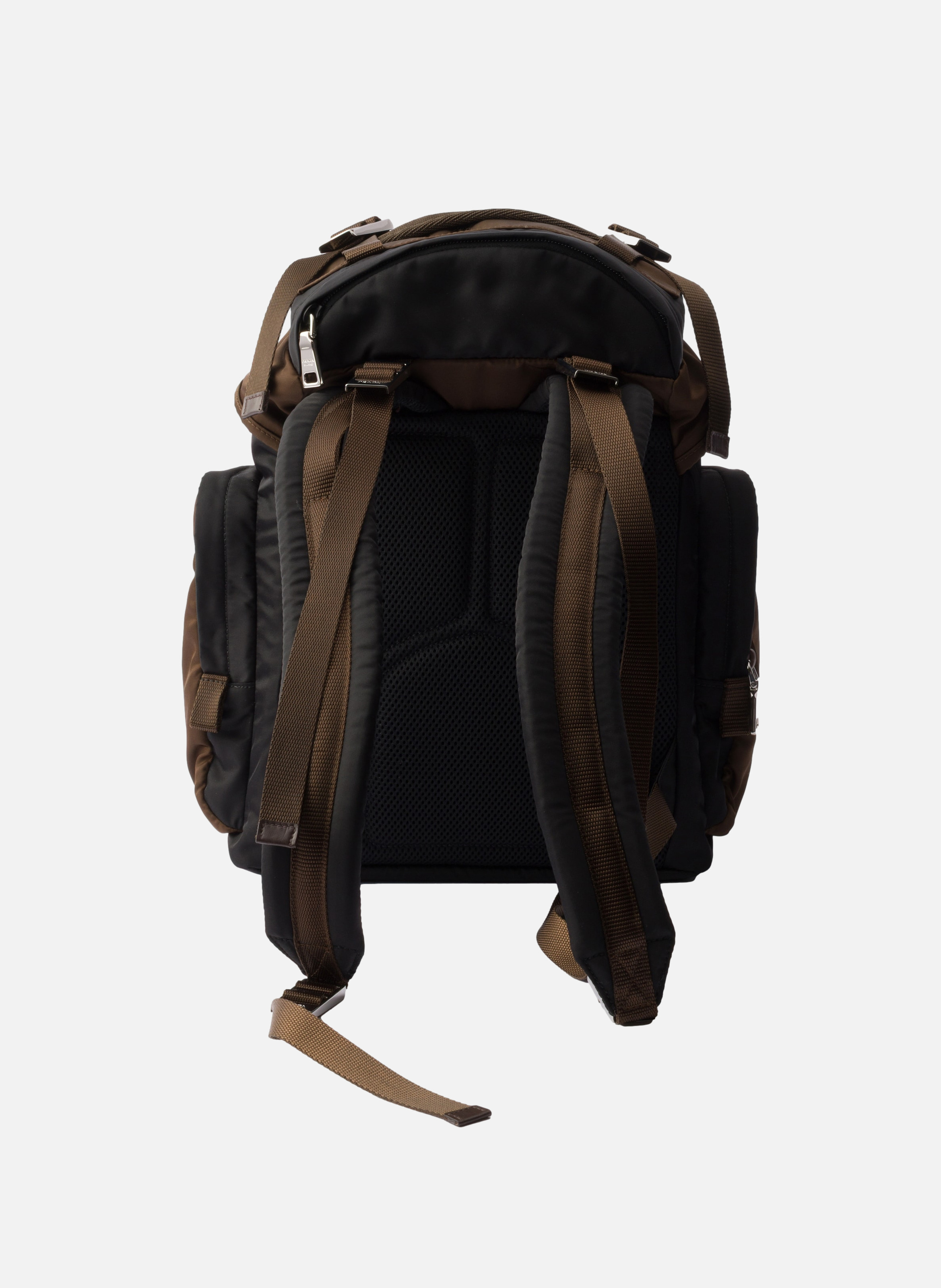 Sac à dos en re-nylon et cuir saffiano PRADA Noir