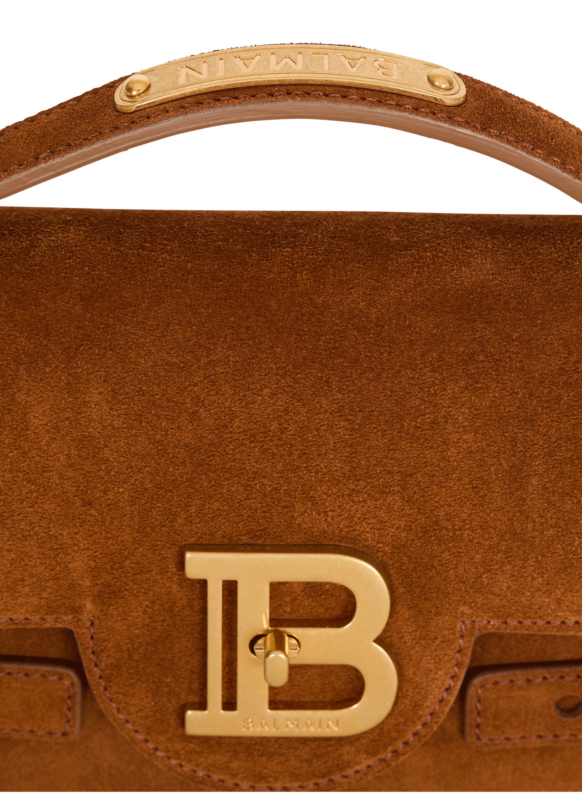 Sac b-buzz shoulder 24 en daim BALMAIN Marron