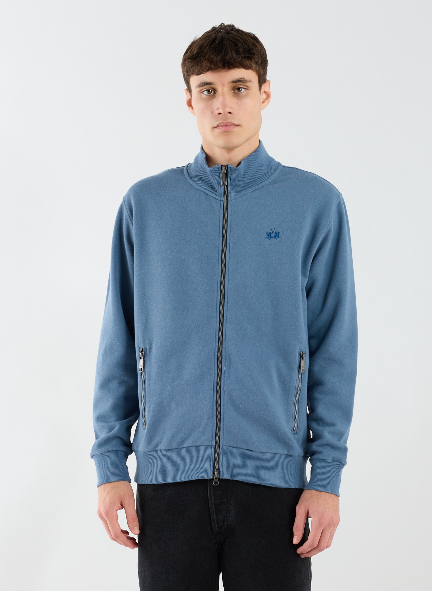 LA MARTINA High-neck cotton vest Blue