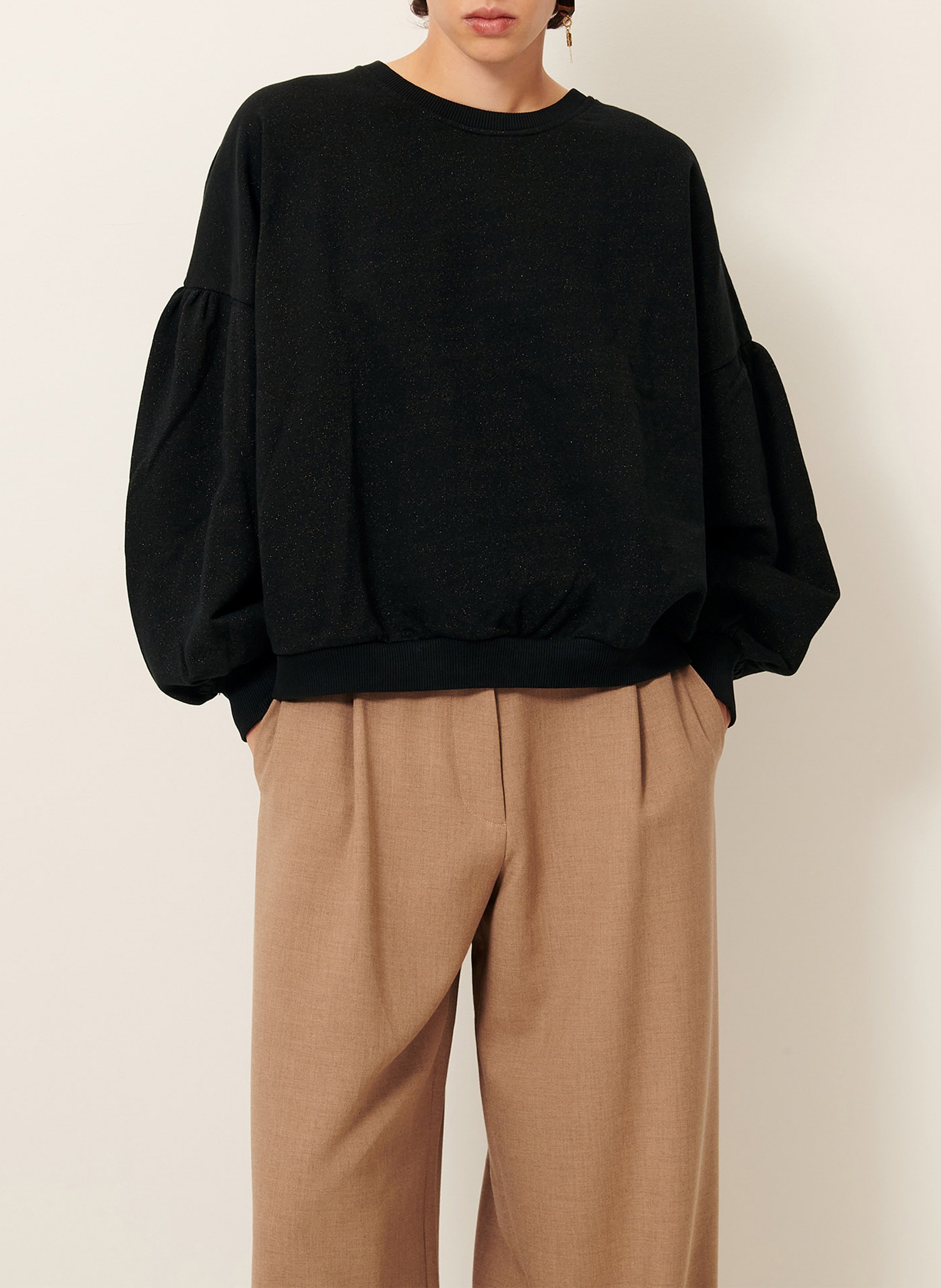 Sweat ample en coton mélangé yunoluz SESSUN Noir