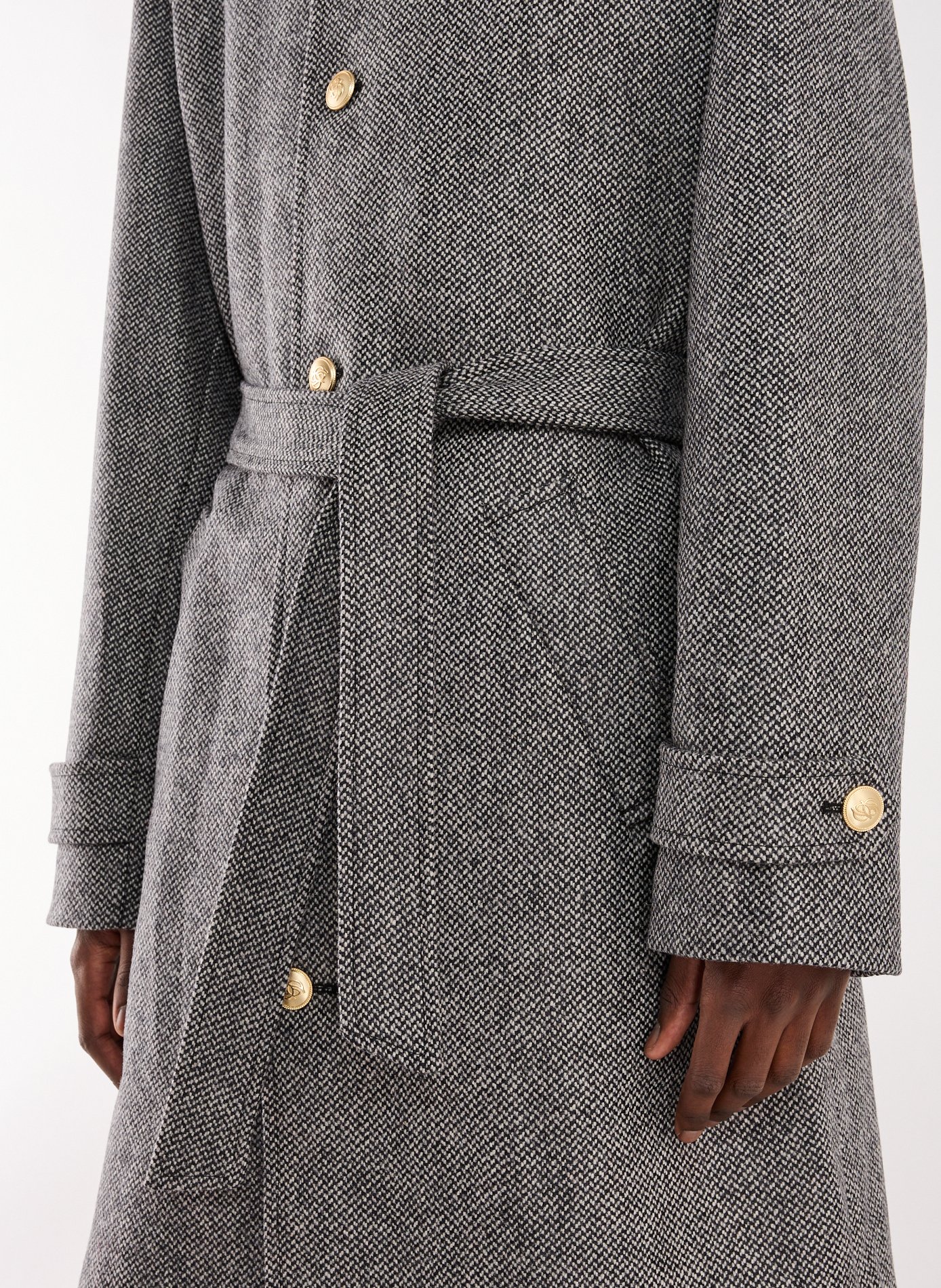 Virgin wool tweed coat DROLE DE MONSIEUR Grey