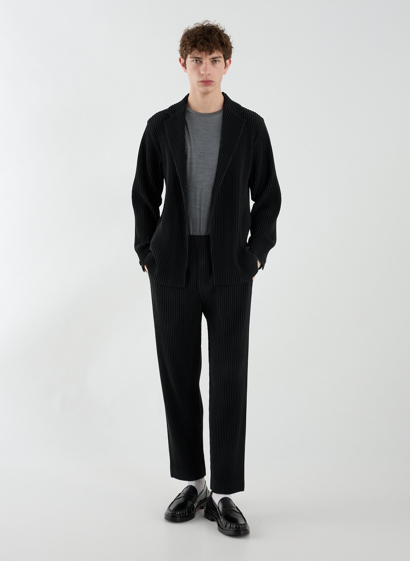 Striped Blazer HOMME PLISSE ISSEY MIYAKE Black