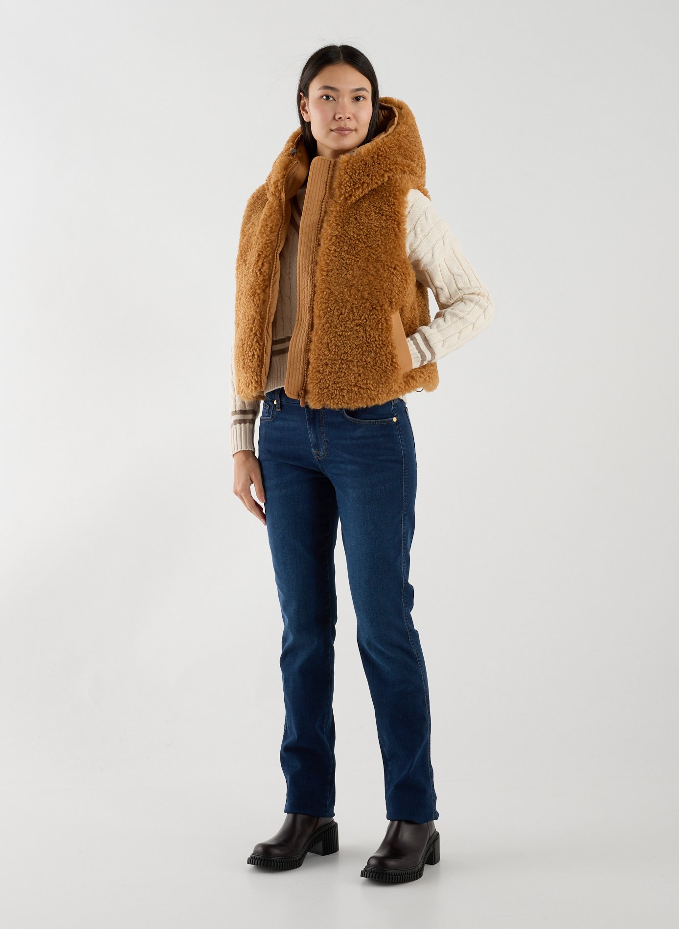 Sleeveless Hooded Jacket SAVE THE DUCK Brown