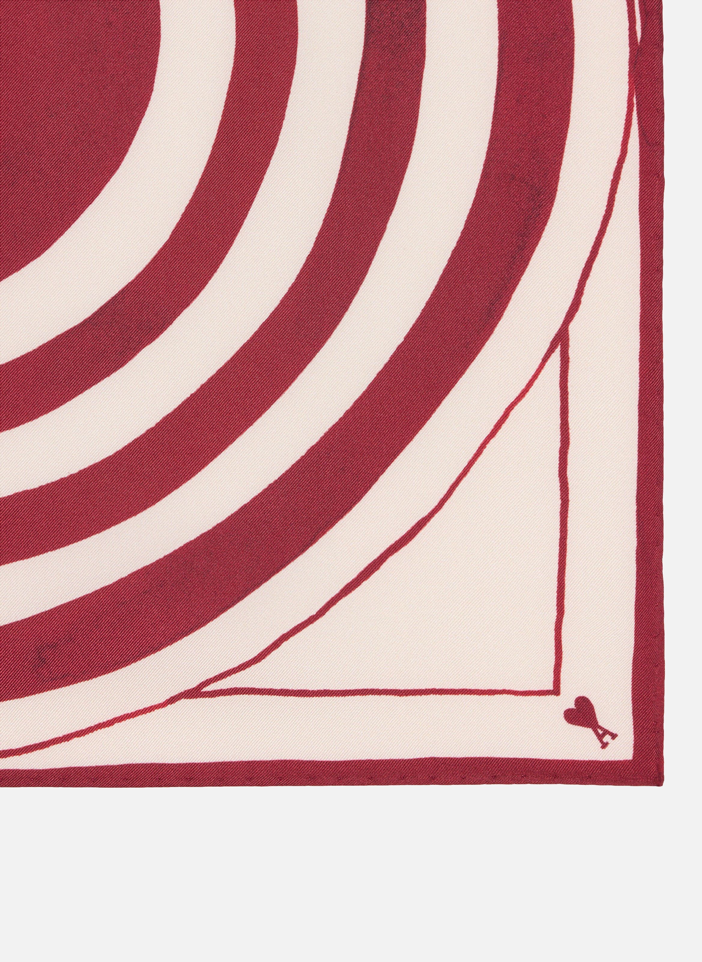 Foulard place des victoires unisexe en soie Rouge