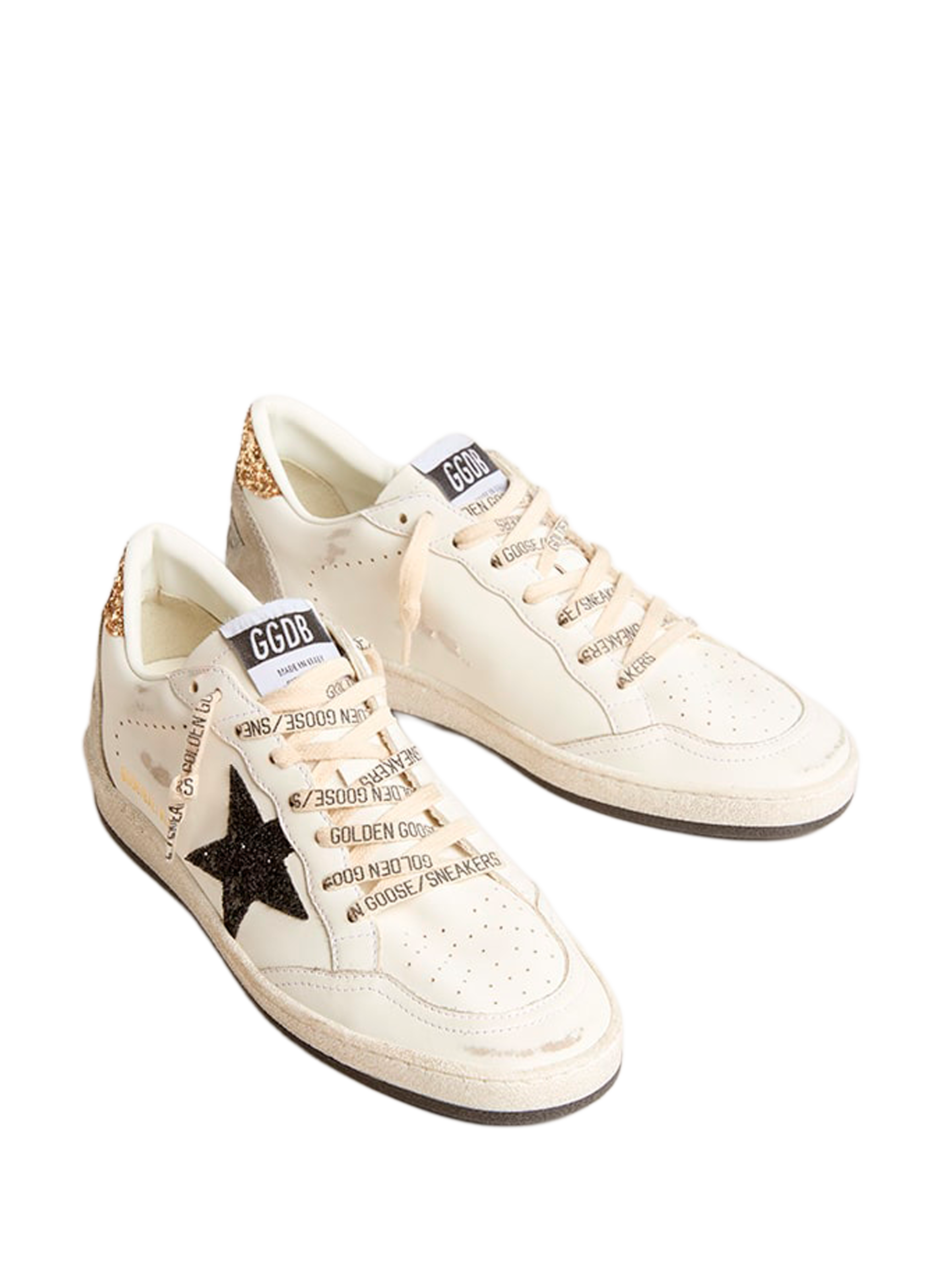 Baksets All Star en cuir GOLDEN GOOSE Blanc