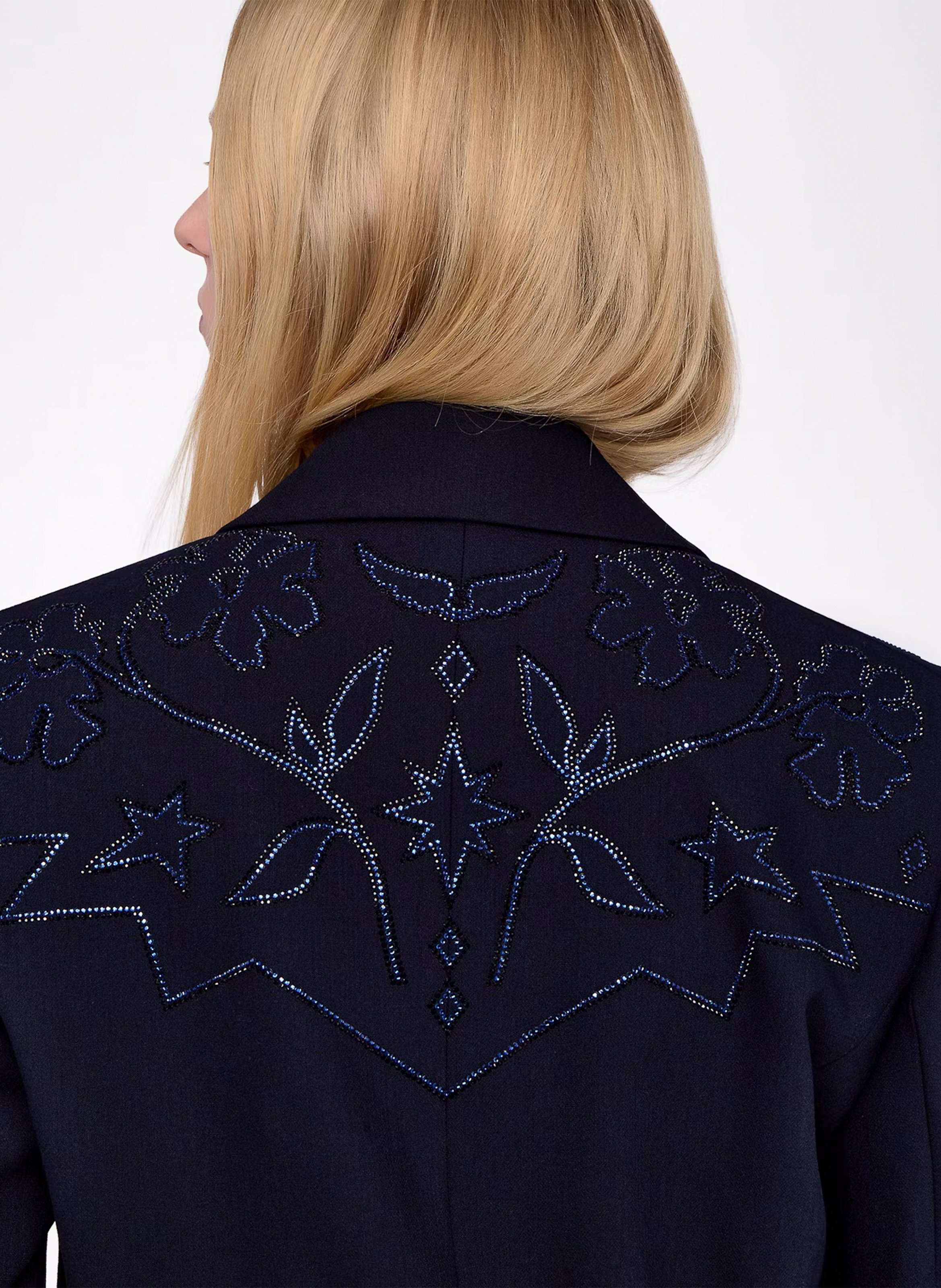 Veste tailleur droite à strass vavy ZADIG&VOLTAIRE Bleu
