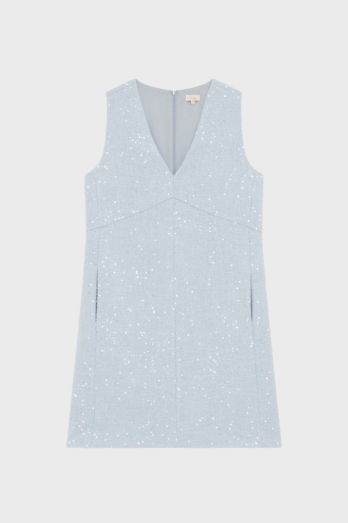 Robe courte sans manche à sequins - aicha PABLO Bleu