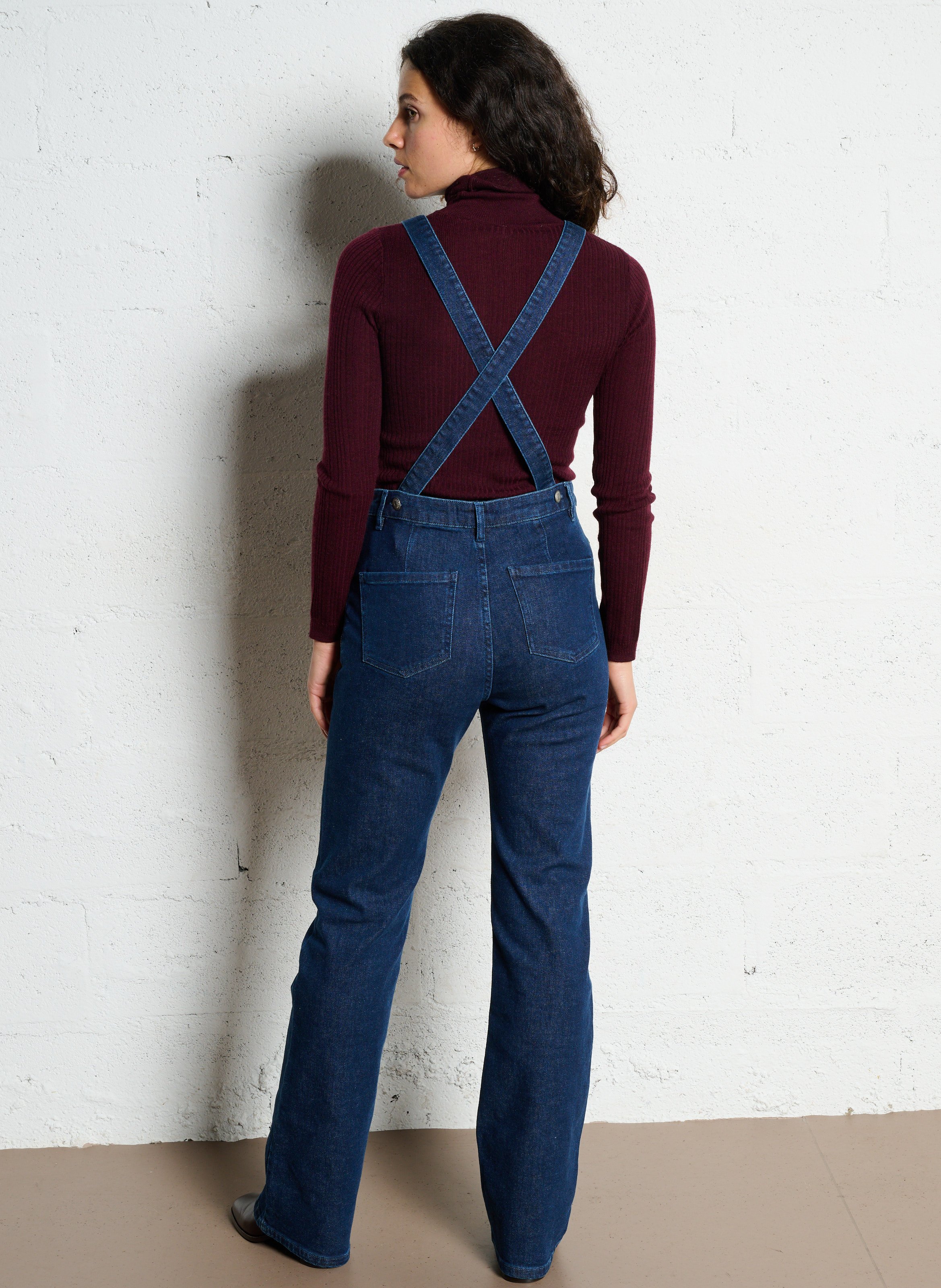 Salopette bootcut en coton mélangé IKKS Bleu