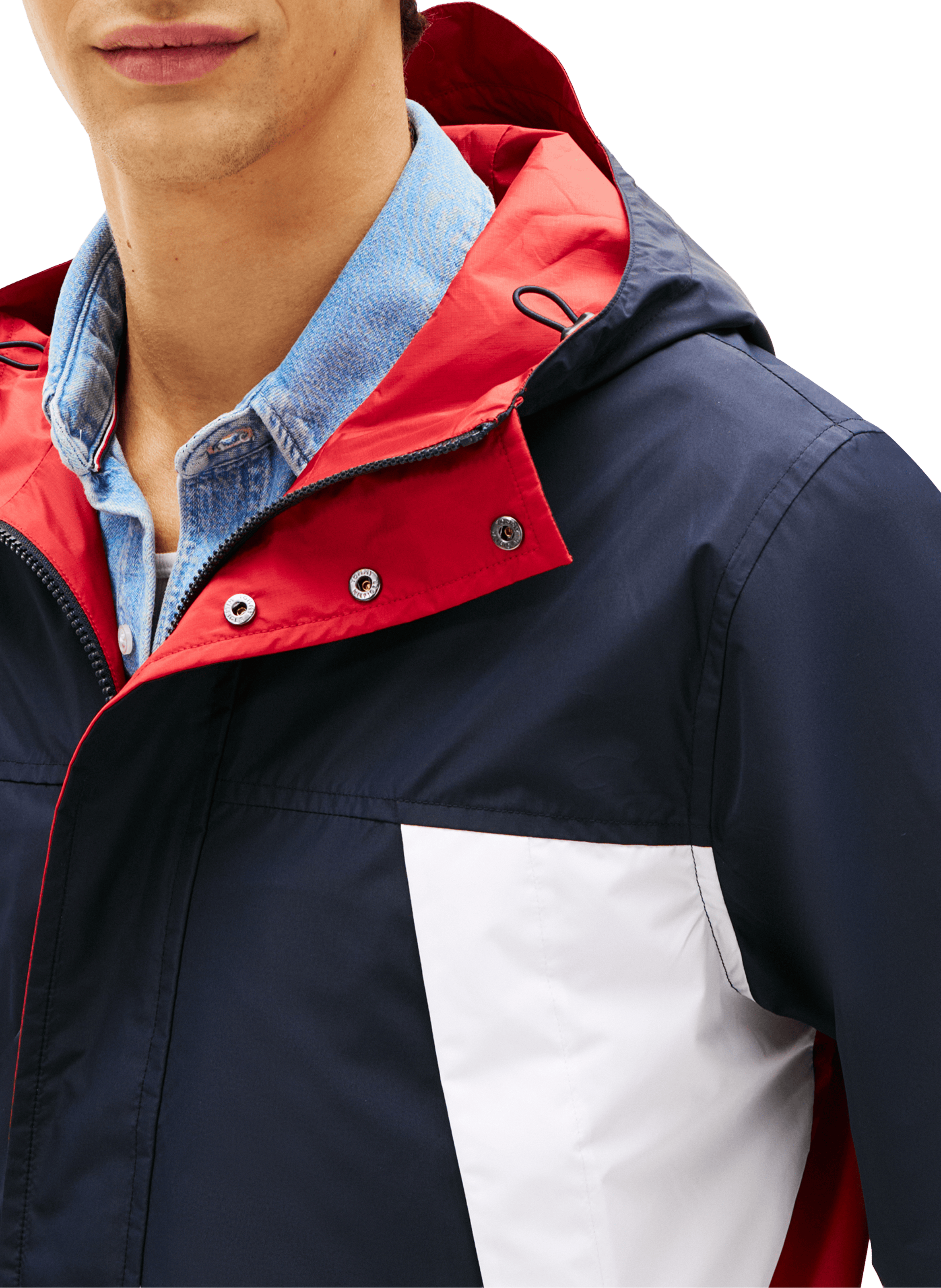 Blouson droit à capuche TOMMY HILFIGER Bleu