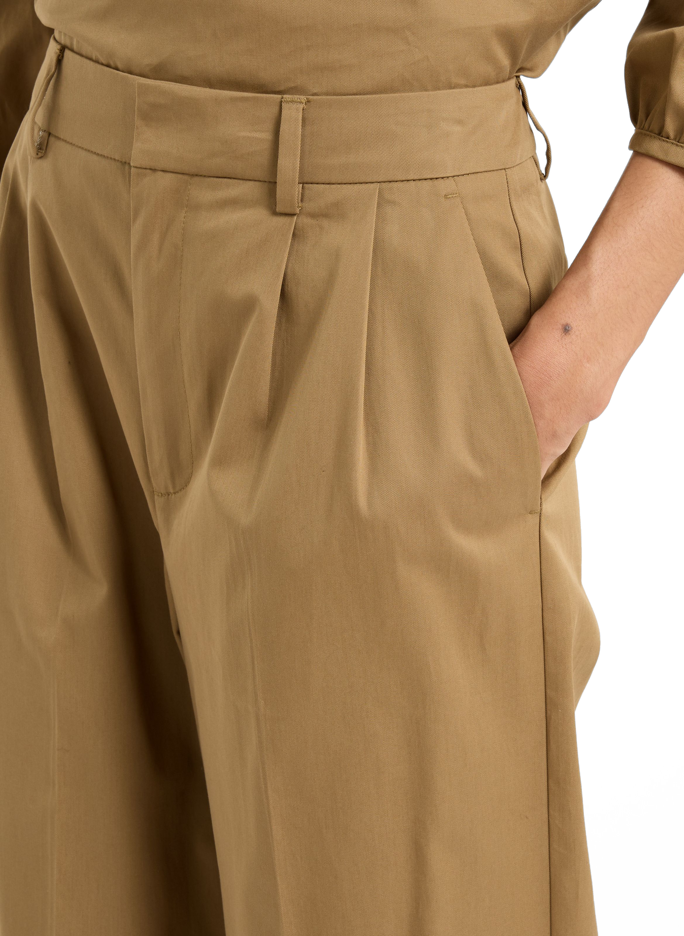 Amo pleated cotton trousers in thick fabric SAISON 1865 Brown