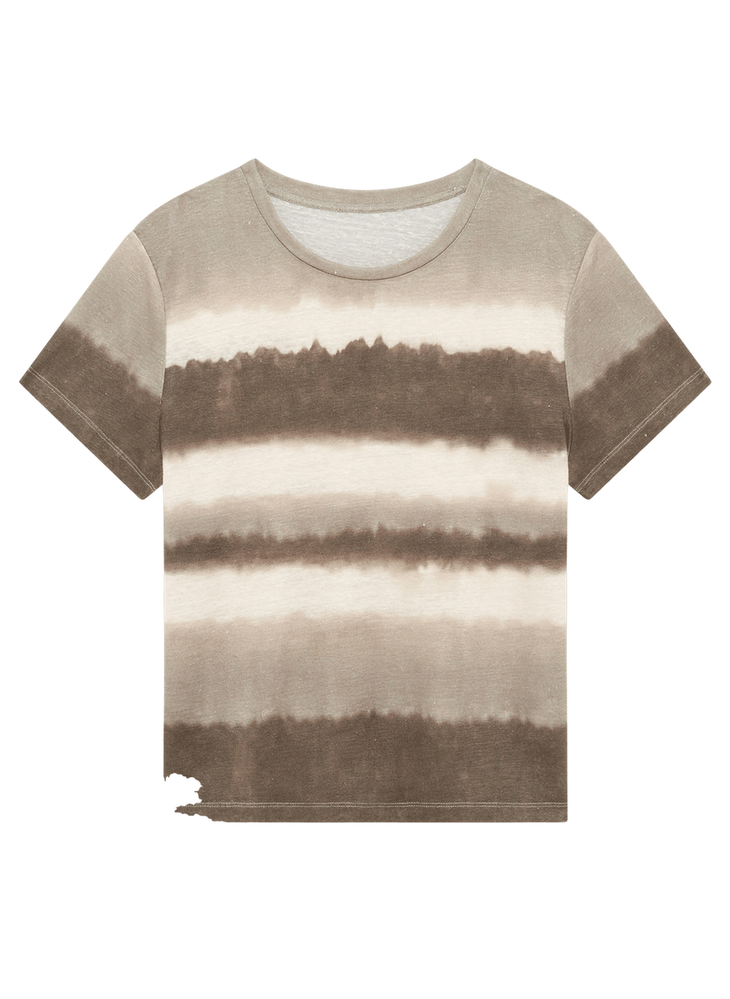 T-shirt tie and die en lin - tallya PABLO Marron
