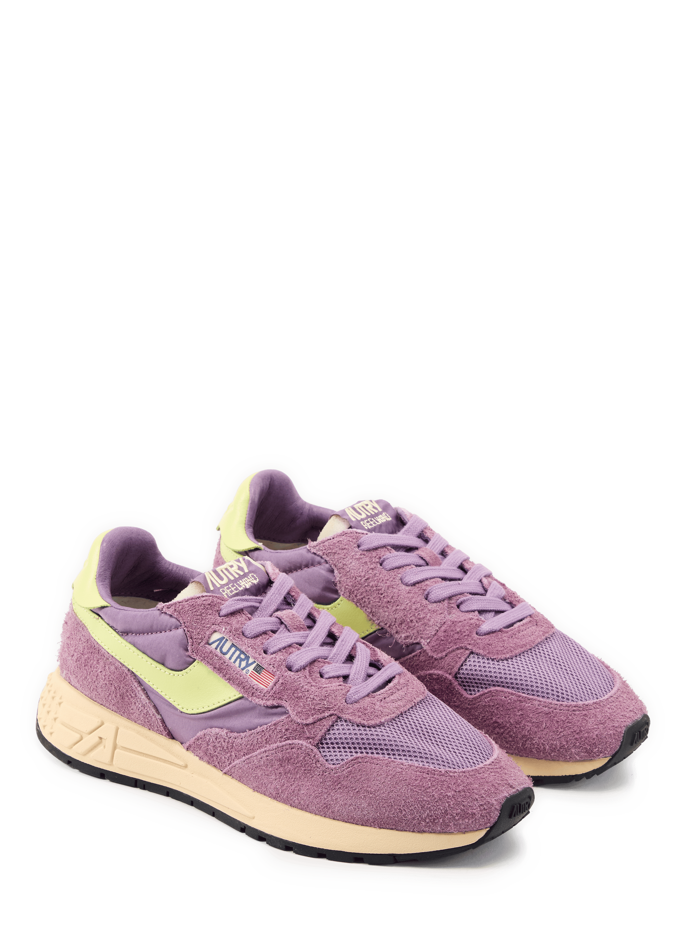 Baskets crantées en cuir mélangé Multicolore