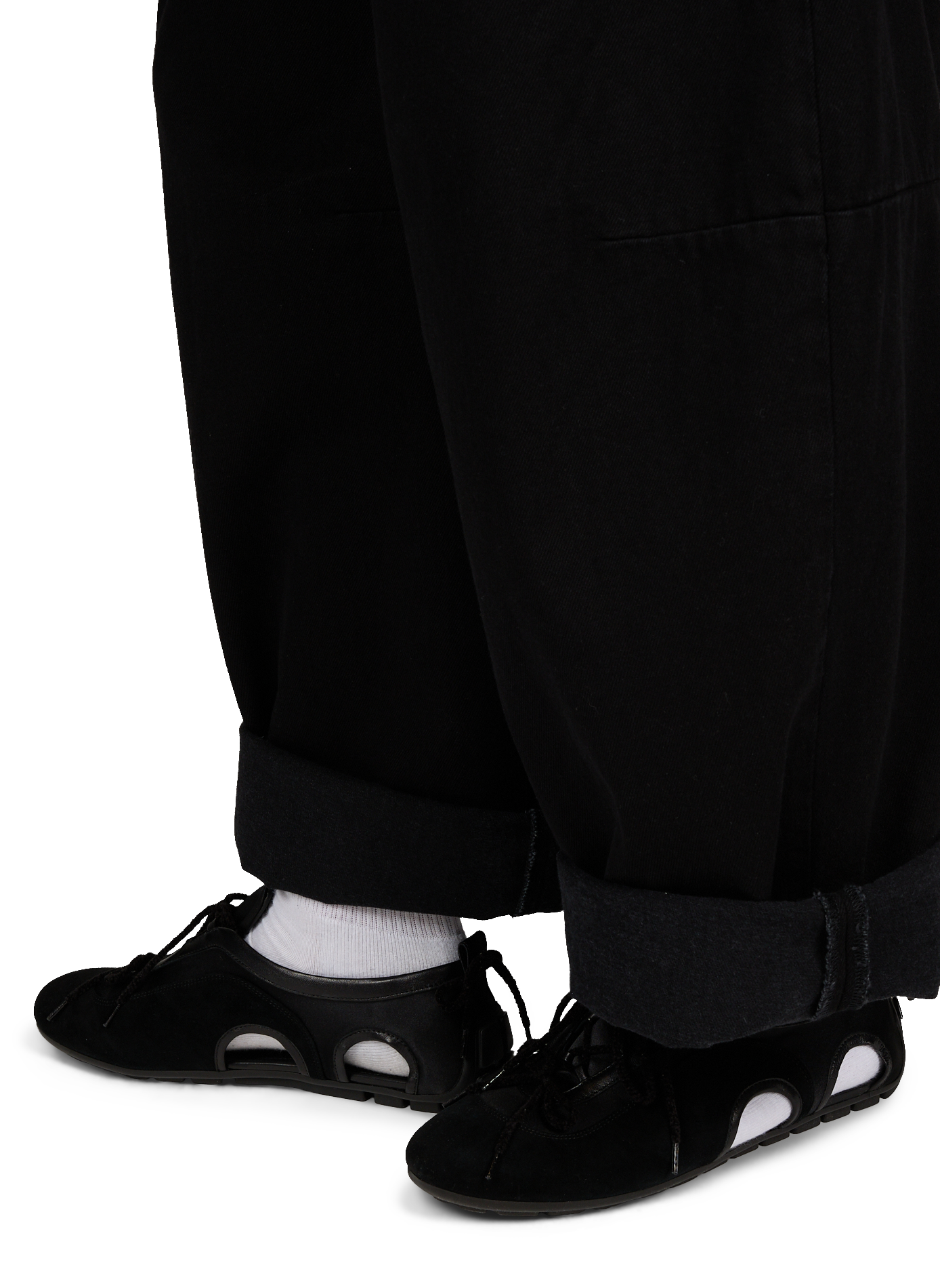 Leather perforated sneakers SIMONE ROCHA Black