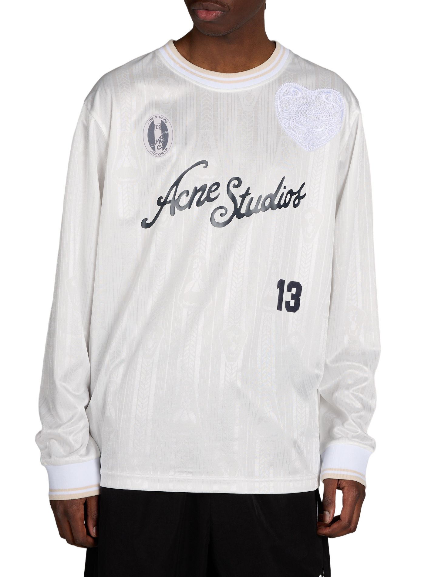 Maillot de sport en jersey brodé ACNE STUDIOS Blanc