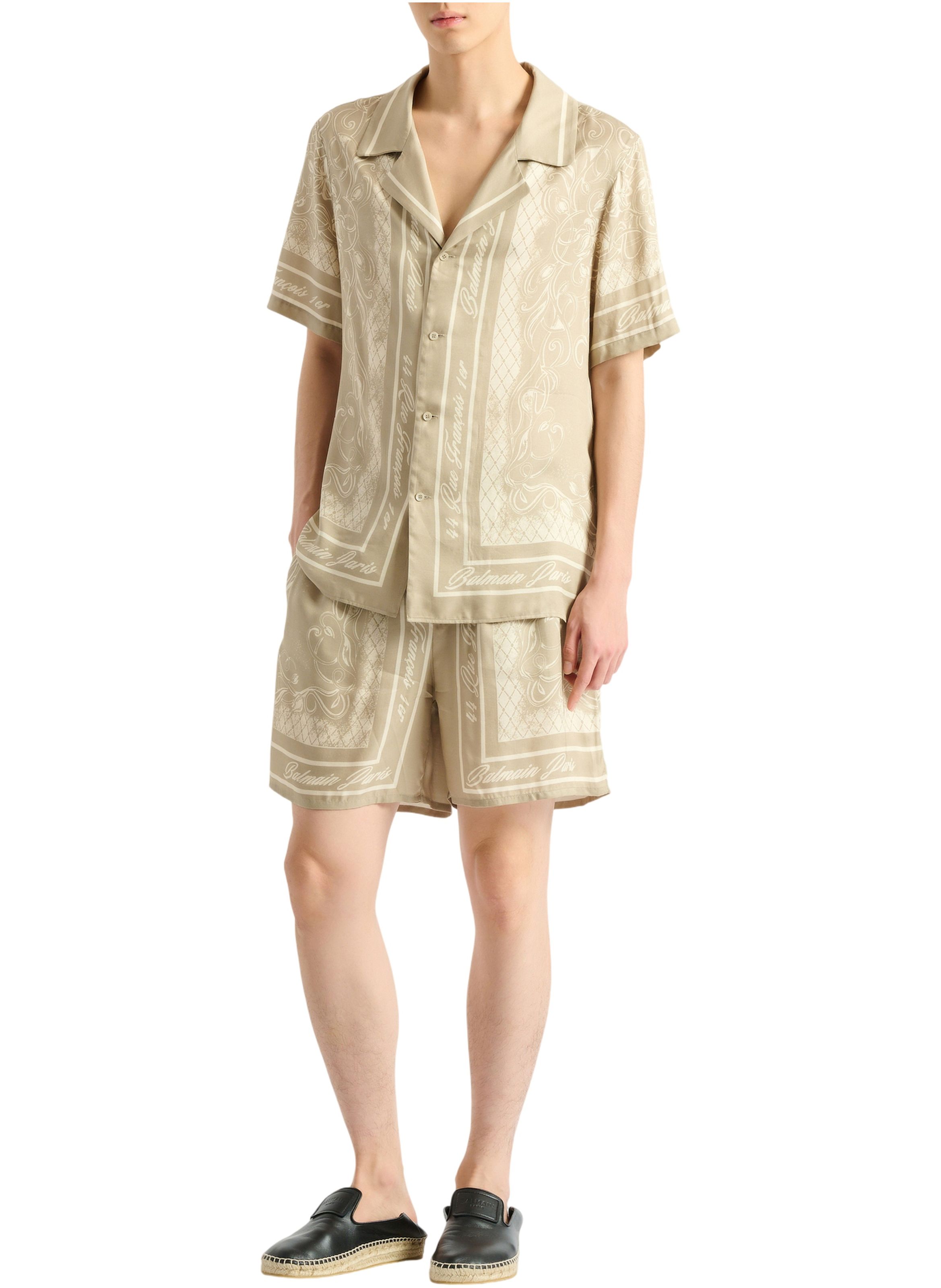 Chemise pyjama imprimée foulard BALMAIN Beige