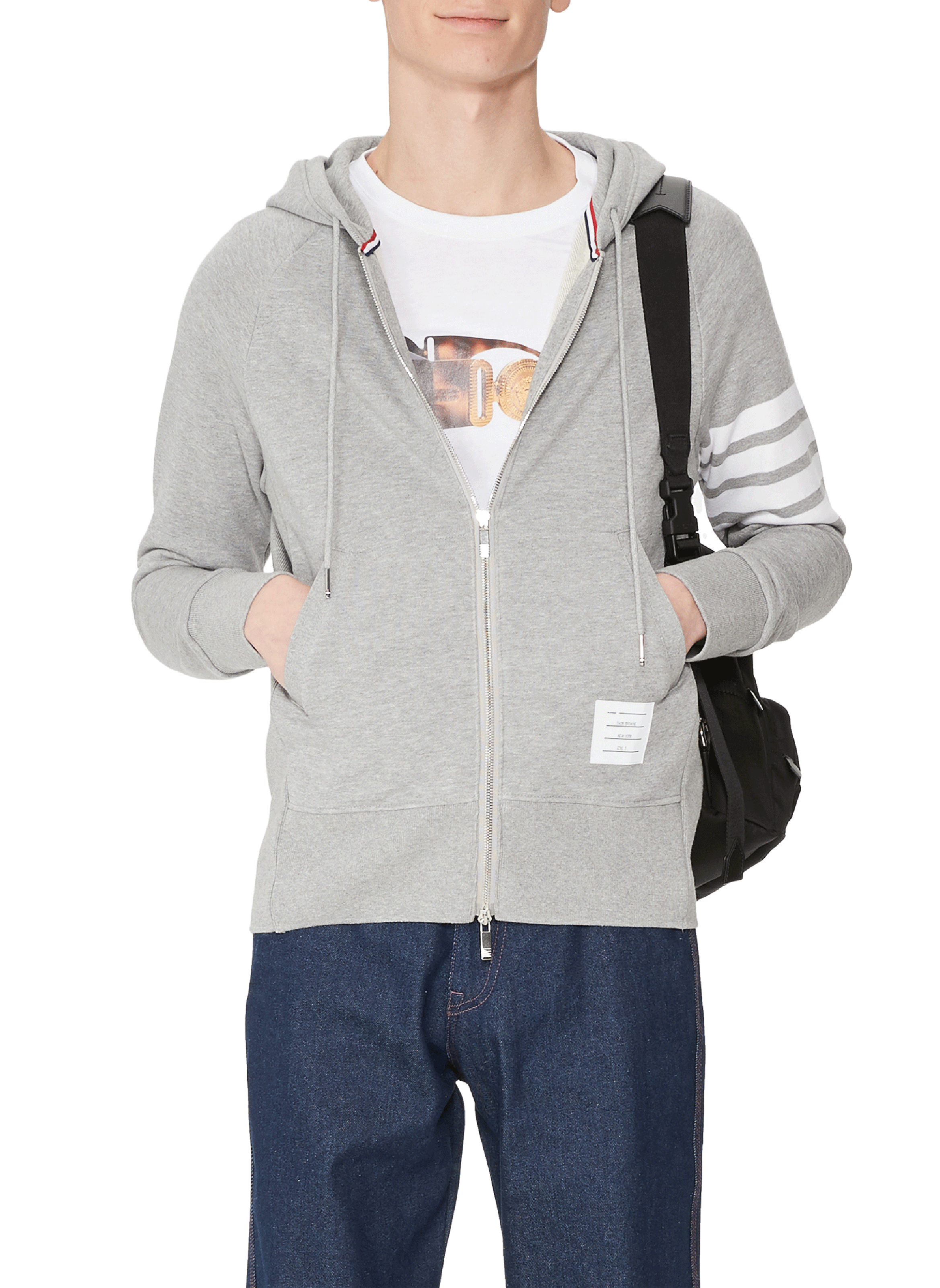 Hoodie en coton THOM BROWNE Gris