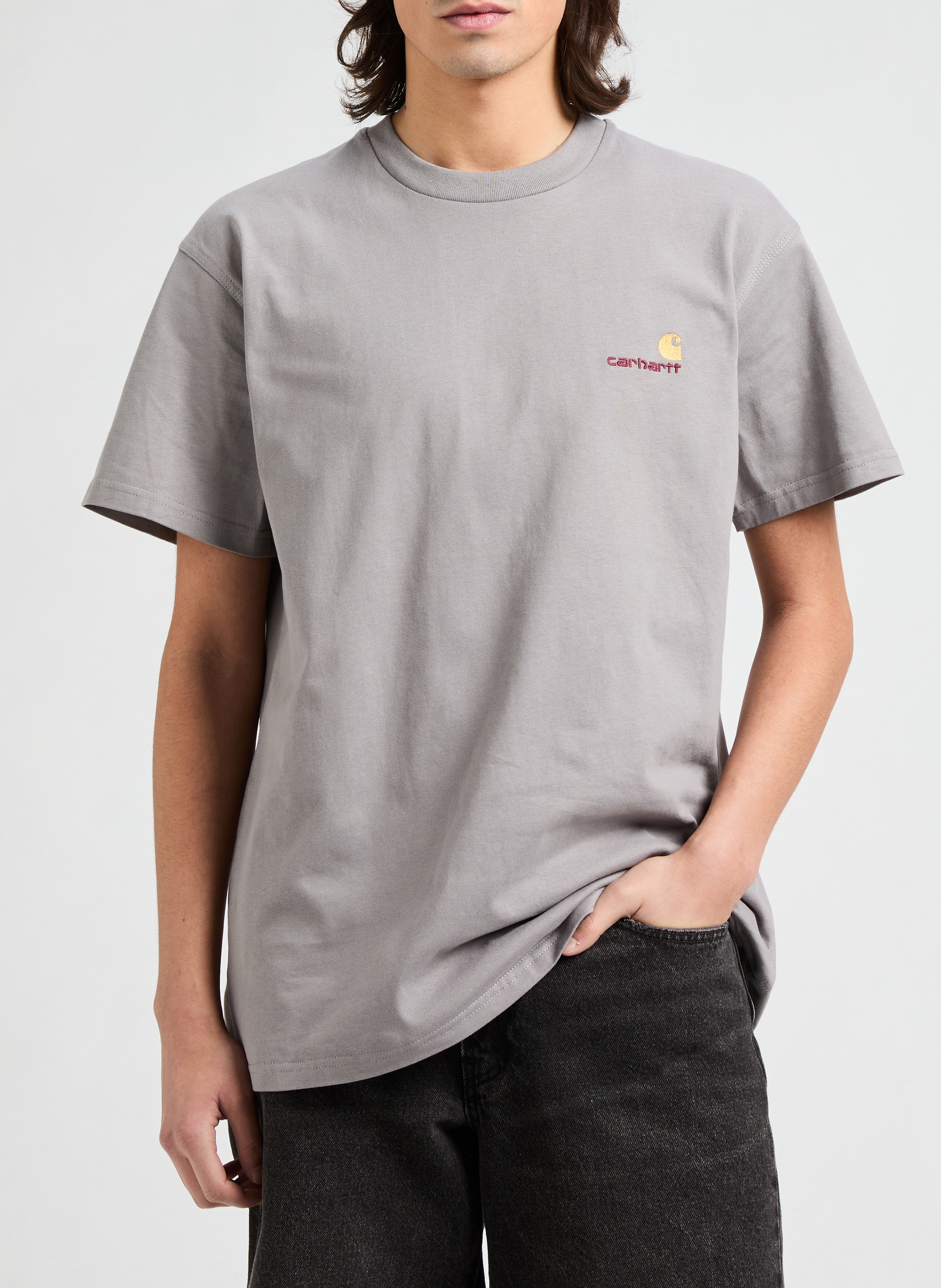 Cotton round-neck T-shirt CARHARTT WIP Grey