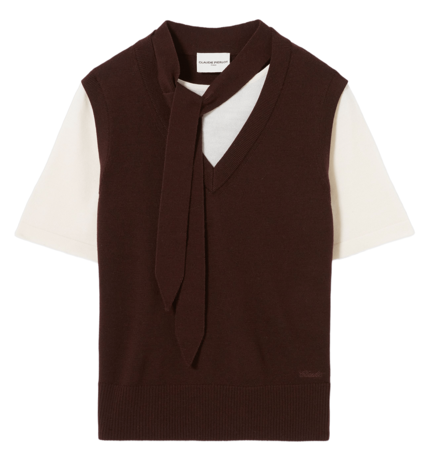 Top en laine mélangé col rond CLAUDIE PIERLOT Multicolore