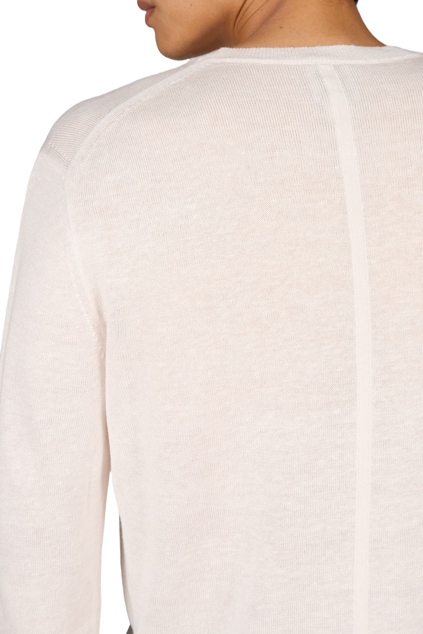 Straight fit round neck linen blend sweater CALVIN KLEIN Beige