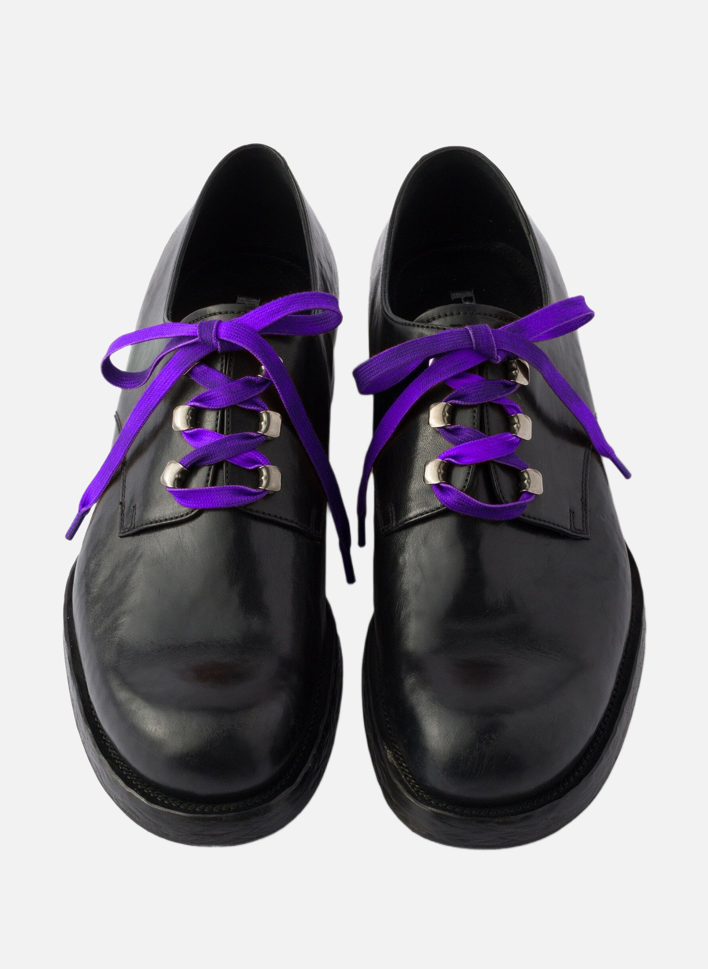 Chaussures à lacets en cuir vieilli PRADA Noir
