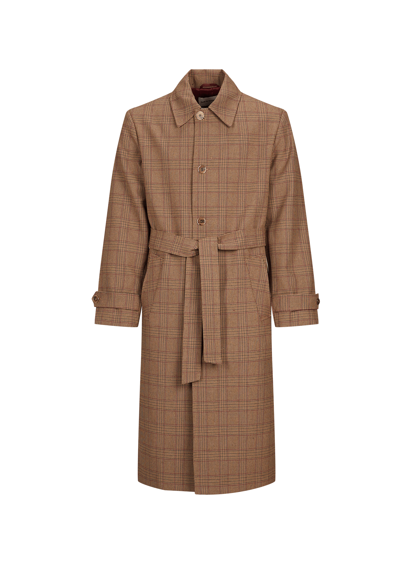 Prince of Wales Check Straight Coat DROLE DE MONSIEUR Brown