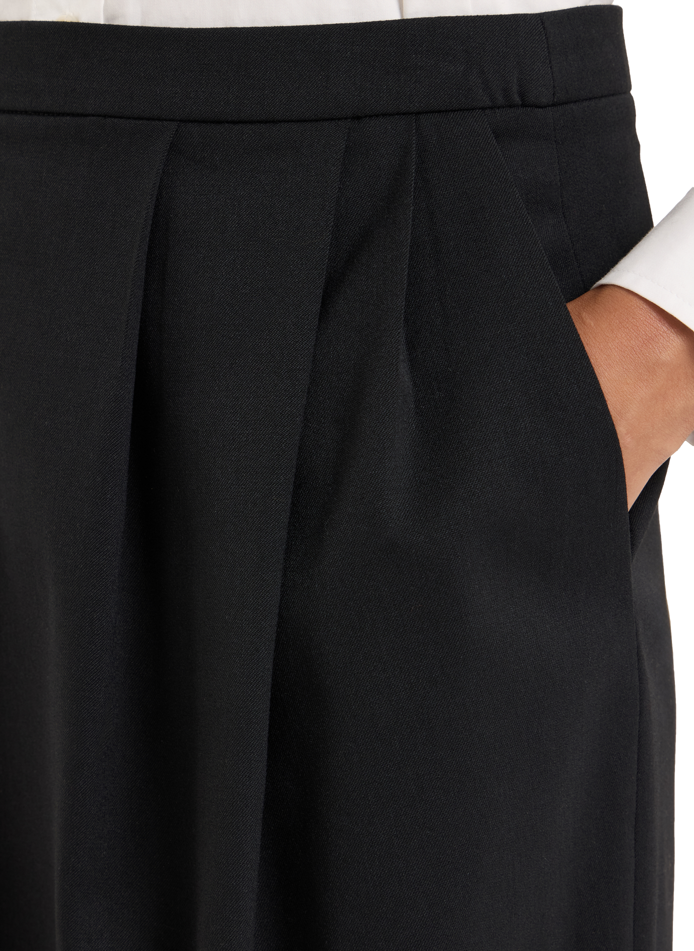 Solid color midi pencil skirt SAISON 1865 Black