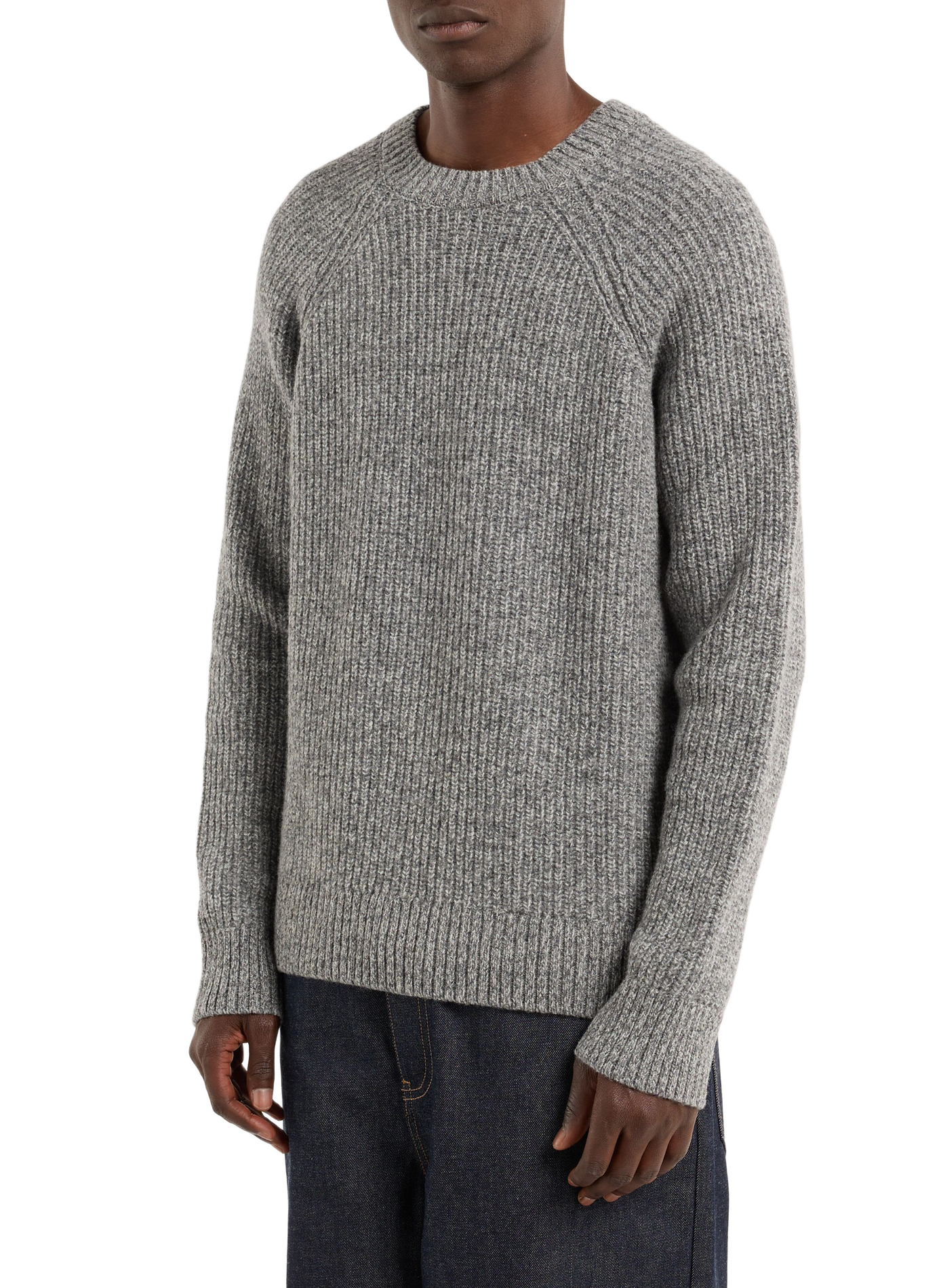 Rundhalsausschnitt-Pullover aus Wollmischung SAISON 1865 Grau