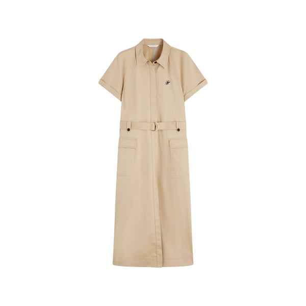 Robe chemise ceinturée en coton mélangé Robe chemise ceinturée en coton mélangé