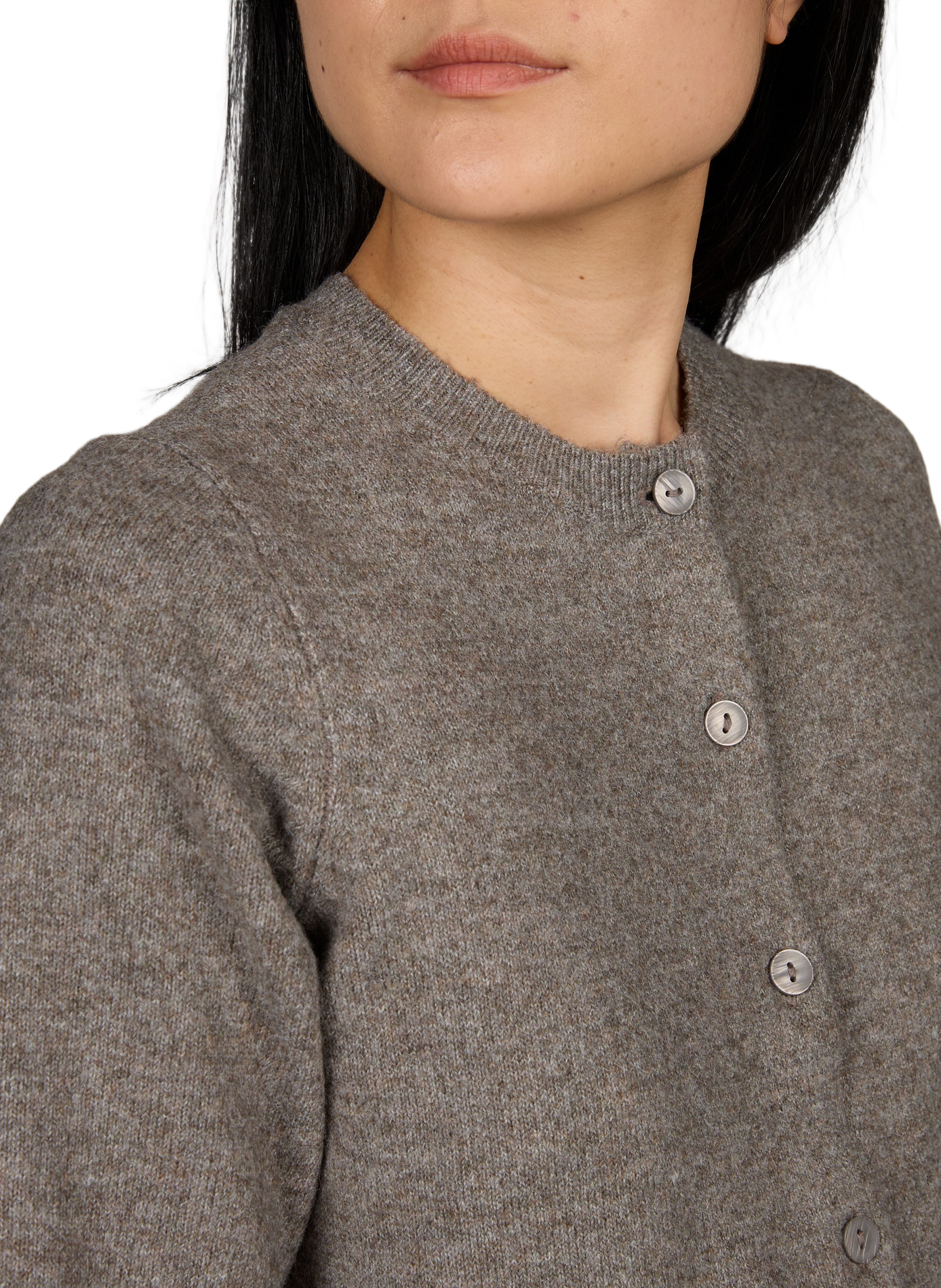Round Neck Oversized Cardigan VILA Brown