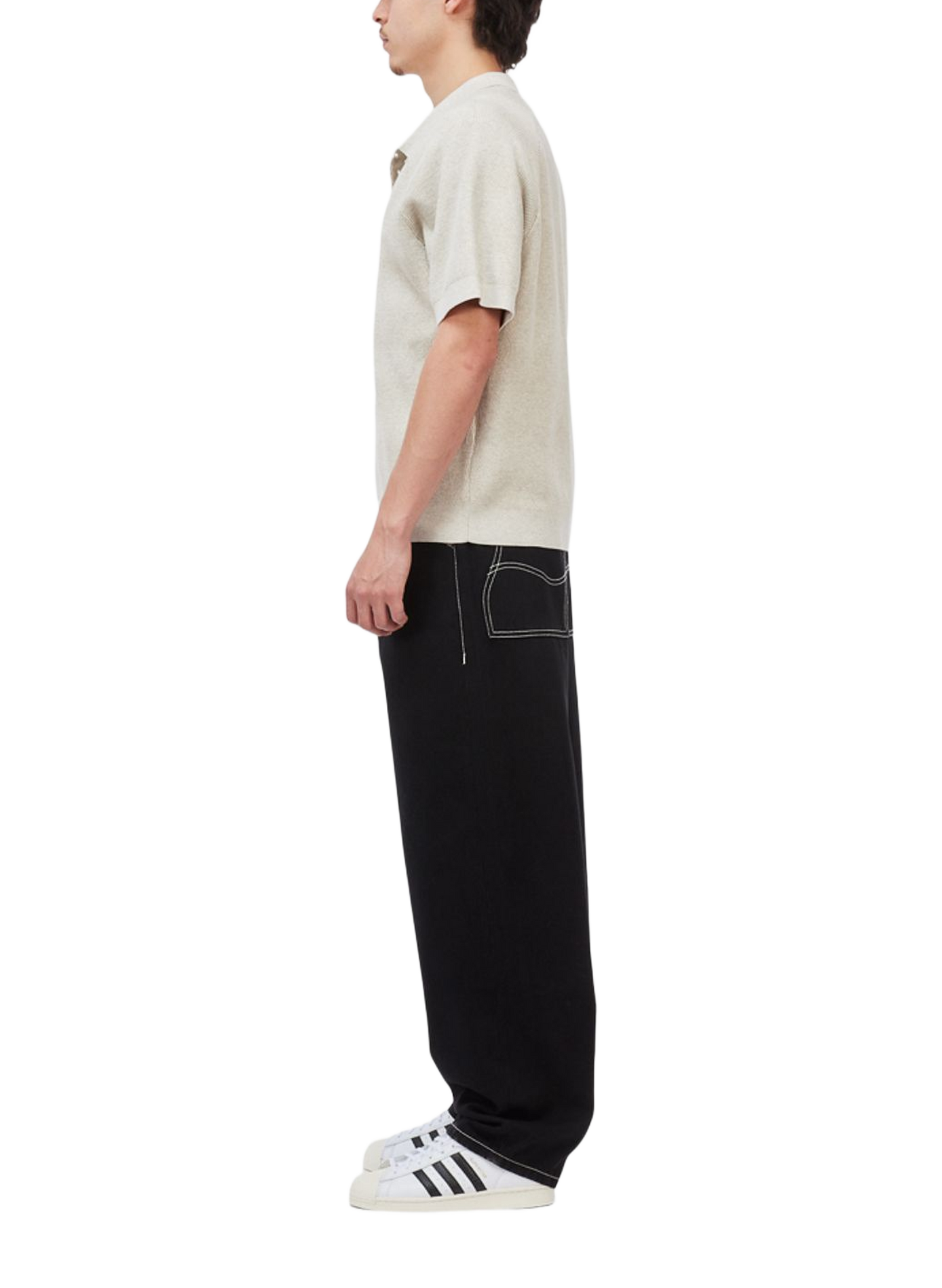 Ribbed straight fit cotton polo DIME Beige