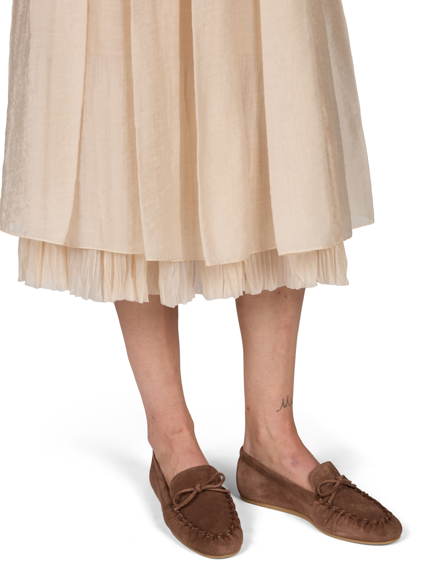 Mocassins Britt in leer STUART WEITZMAN Bruin