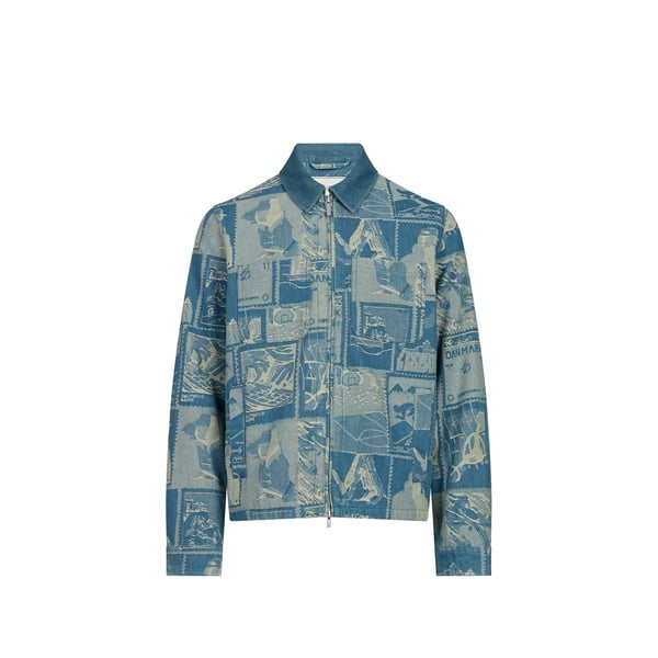 Veste droite zippée à motifs Veste droite zippée à motifs