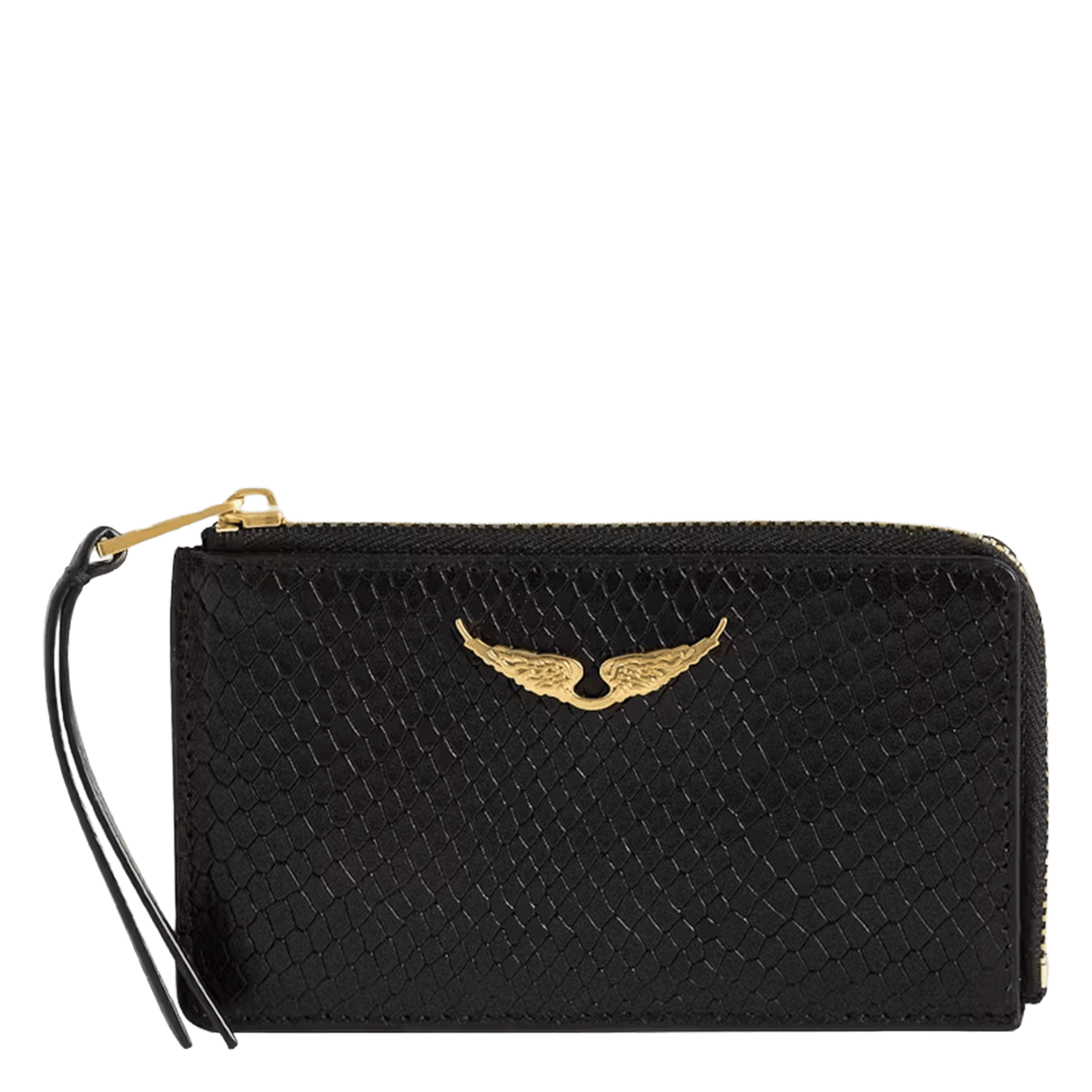 Leren portemonnees met pythonprint zv card ZADIG&VOLTAIRE Zwart