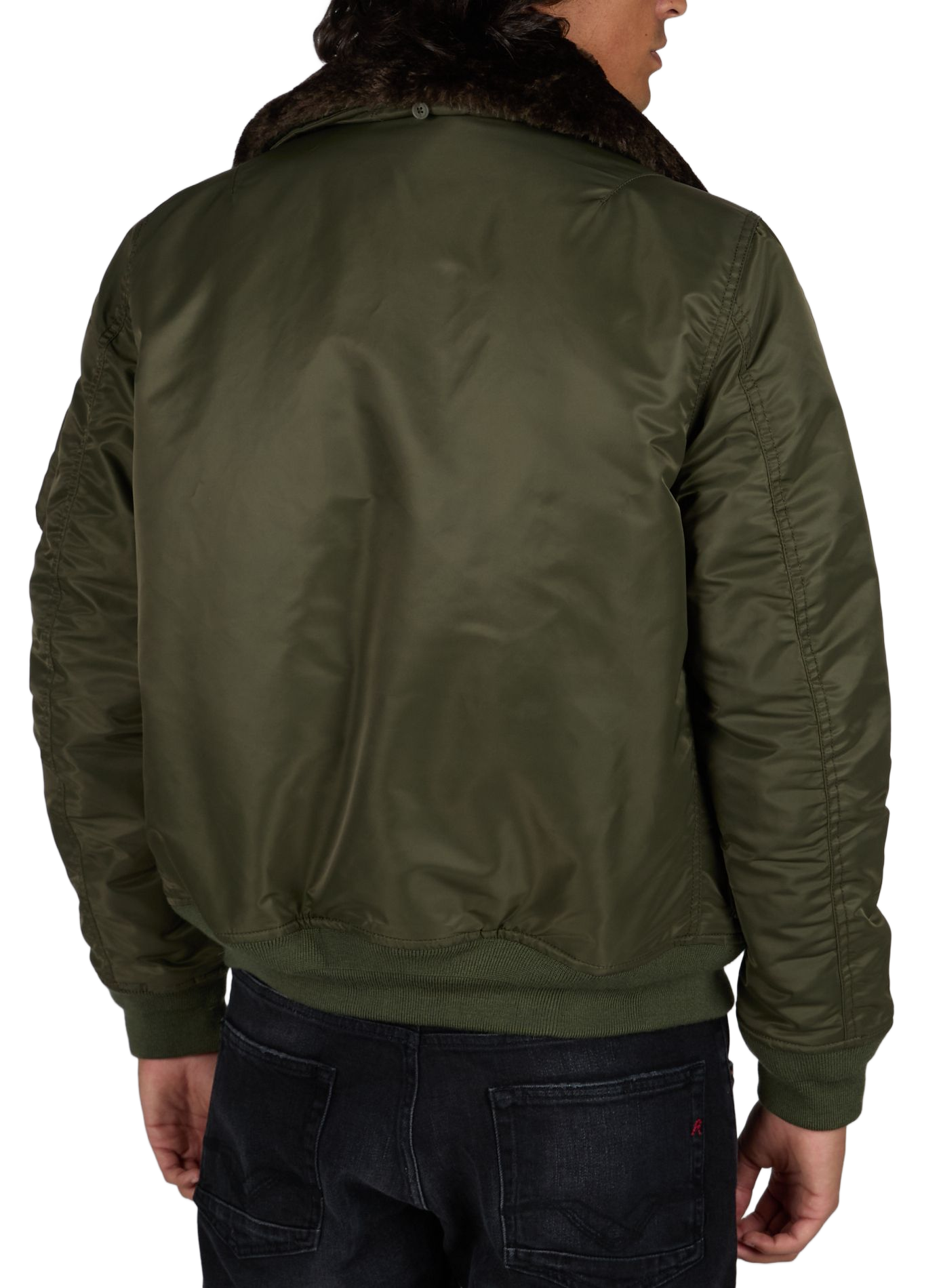 Bomber uni droit à logo  SCHOTT Kaki