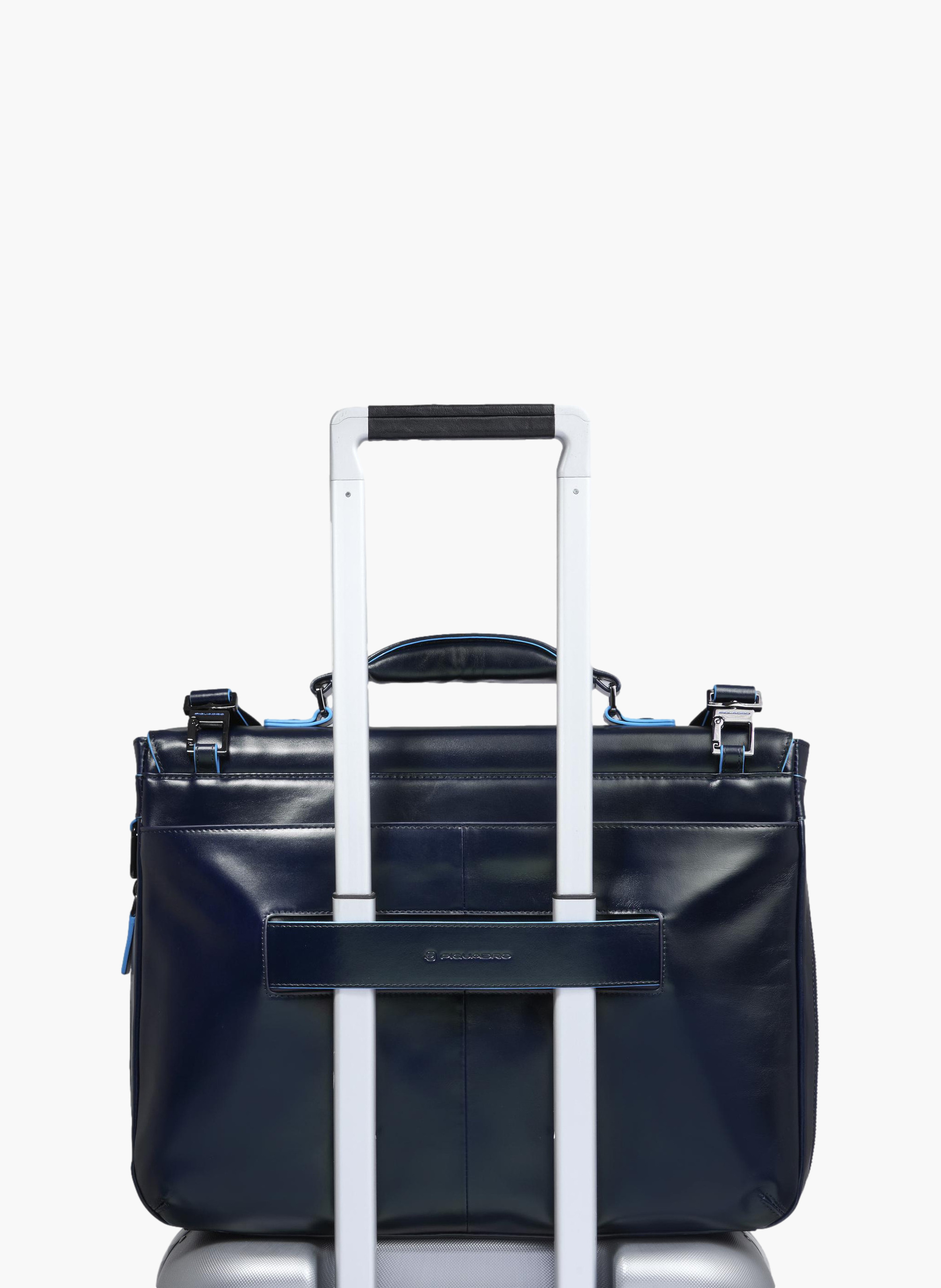 Uitbreidbare laptoptas voor 15,6" laptops PIQUADRO Blauw