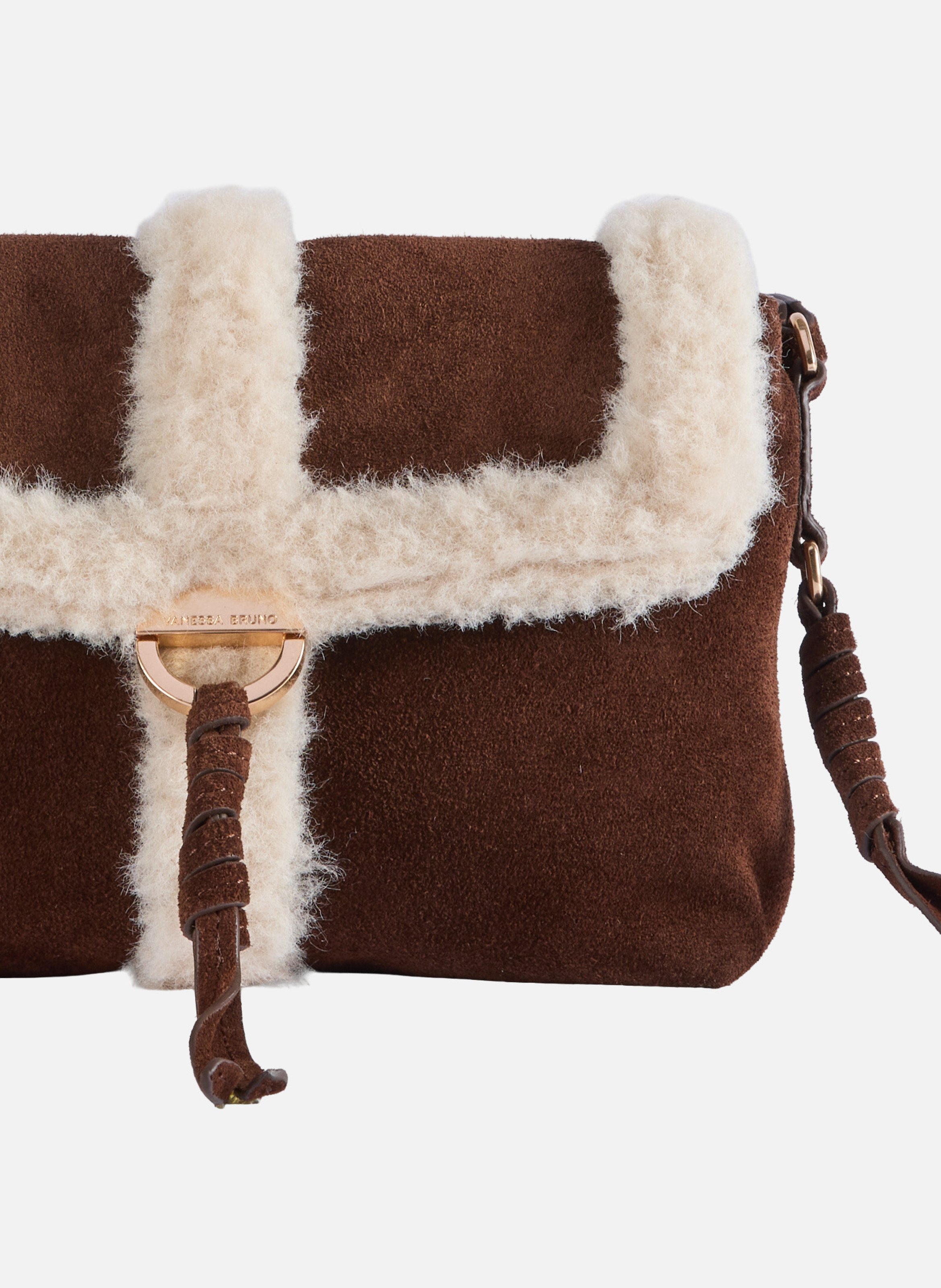 Clutch othilia shearling VANESSA BRUNO Marron