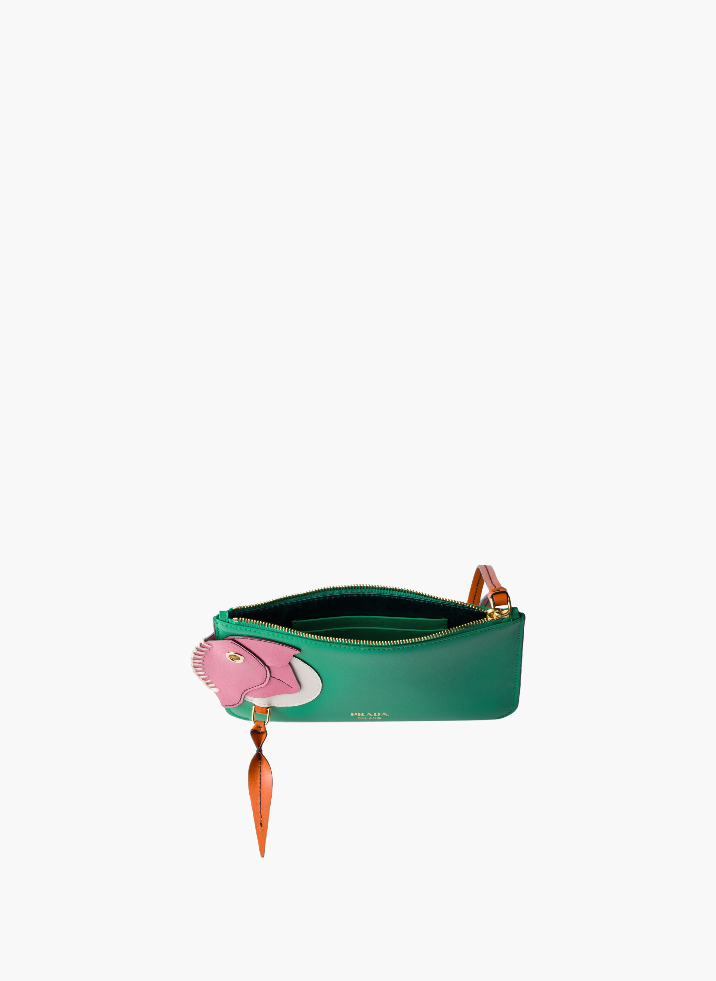 Pochette en cuir zippée PRADA Rose
