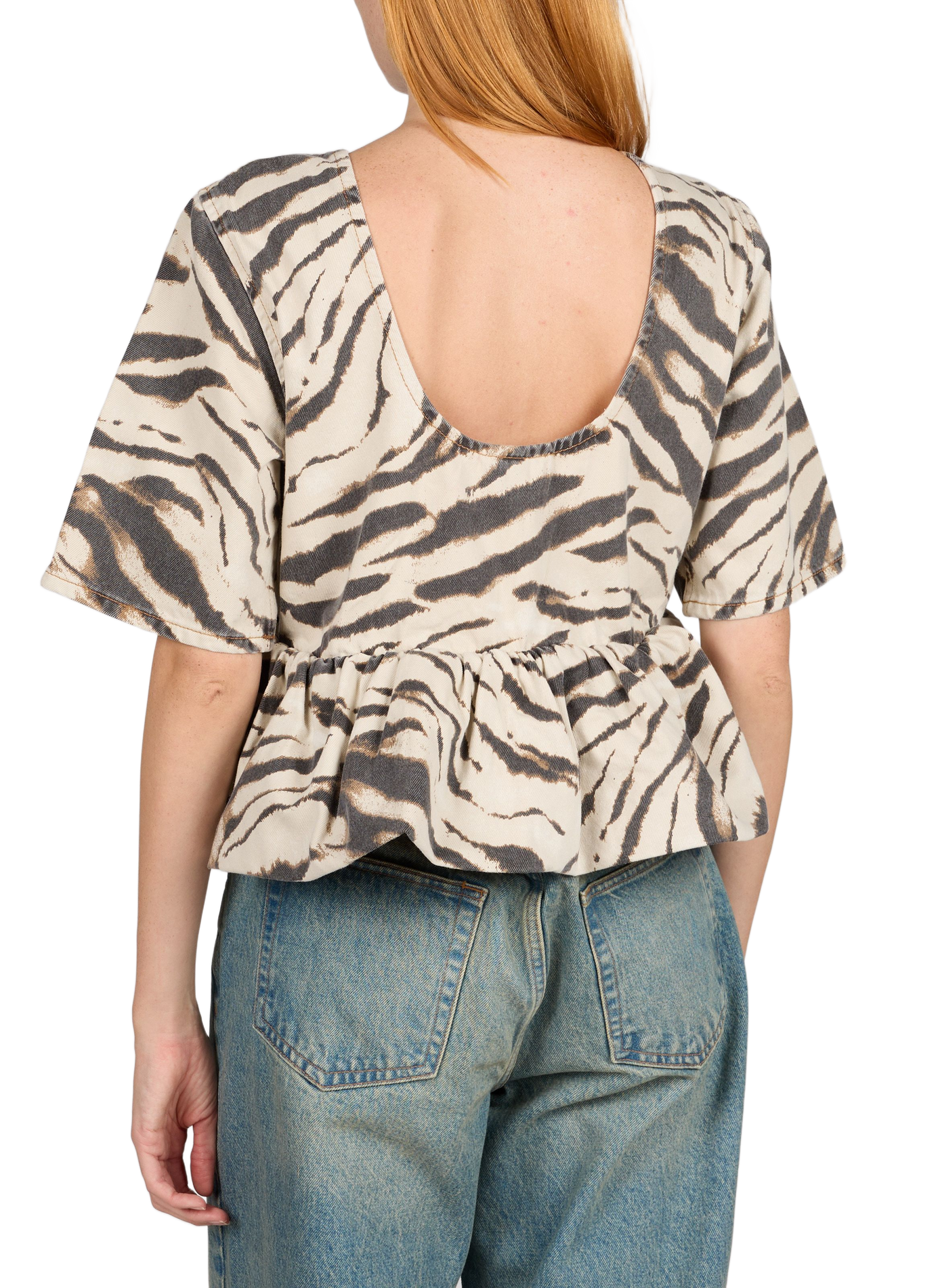 Round neck cotton top GANNI Multicolour