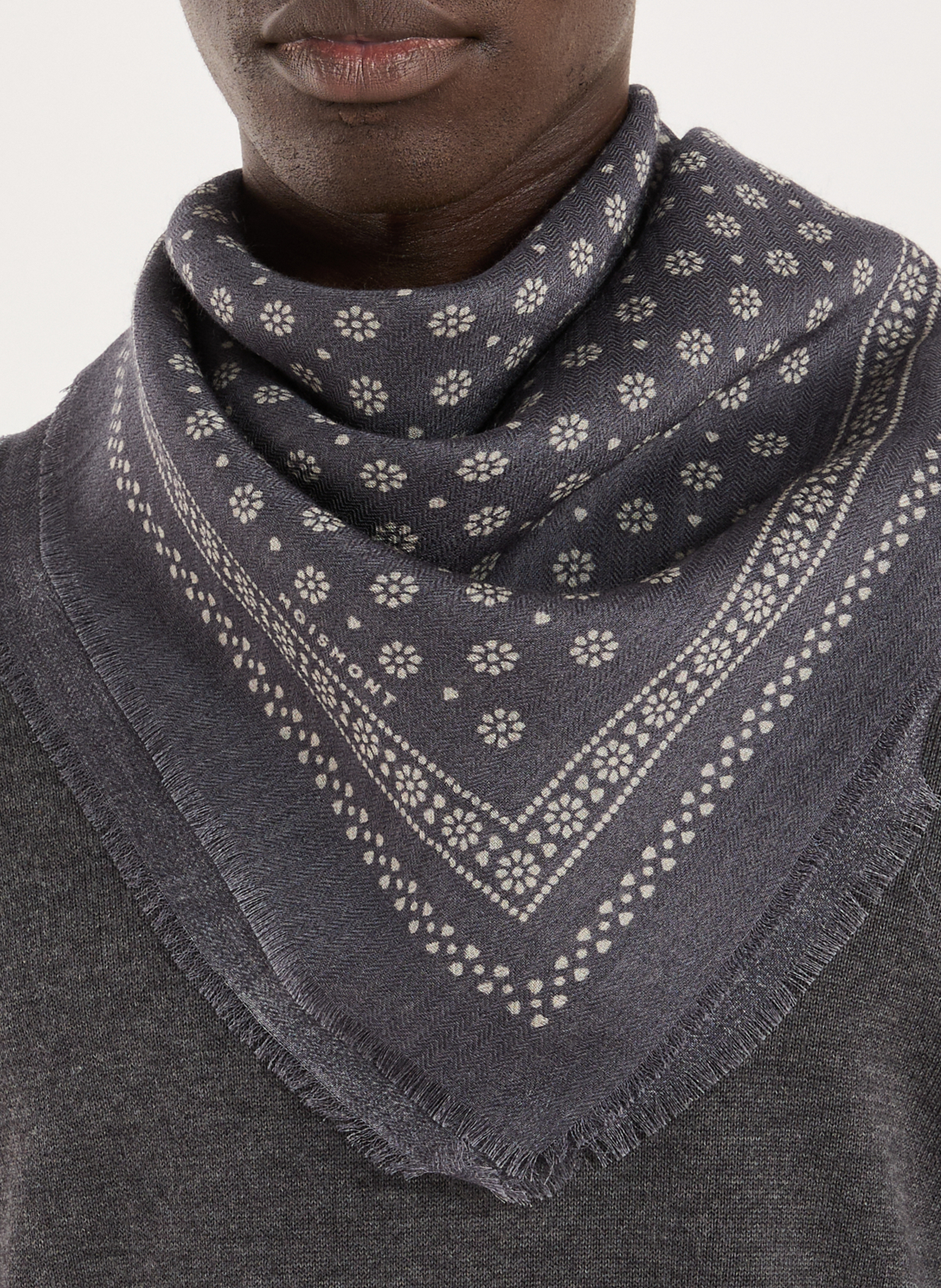 Sjaal met wolprint MOISMONT Blauw