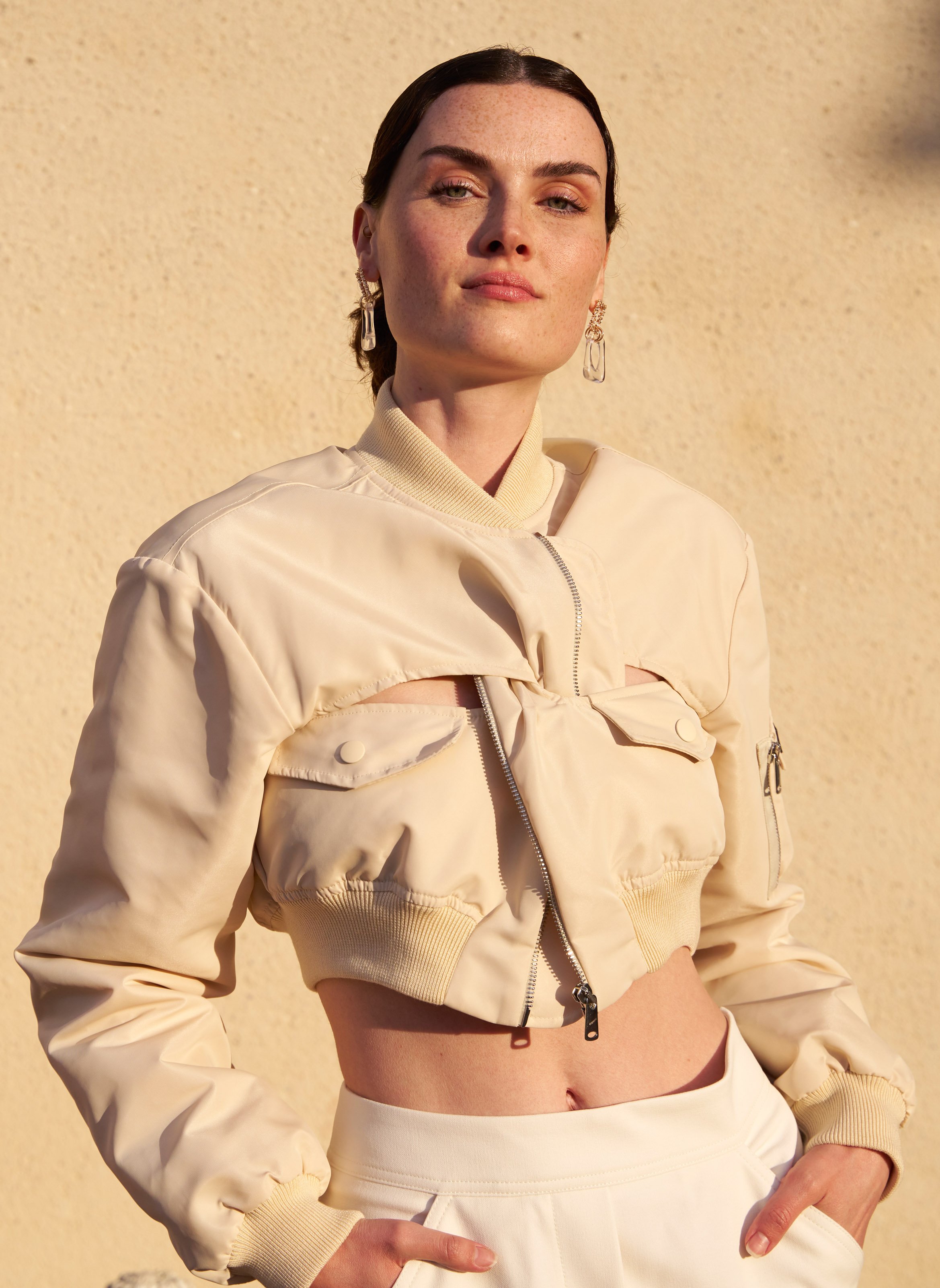 Boucles d'oreille bi-matière AU PRINTEMPS PARIS Doré