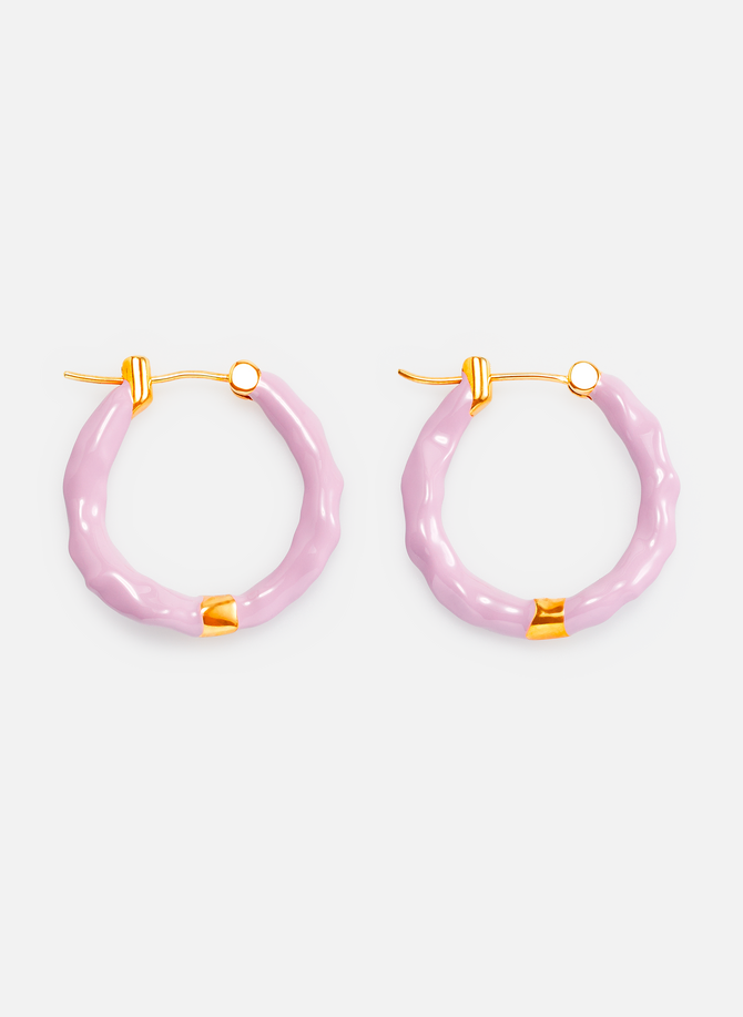 Large Wave hoop earrings in gold-plated brass JOANNA LAURA CONSTANTINE