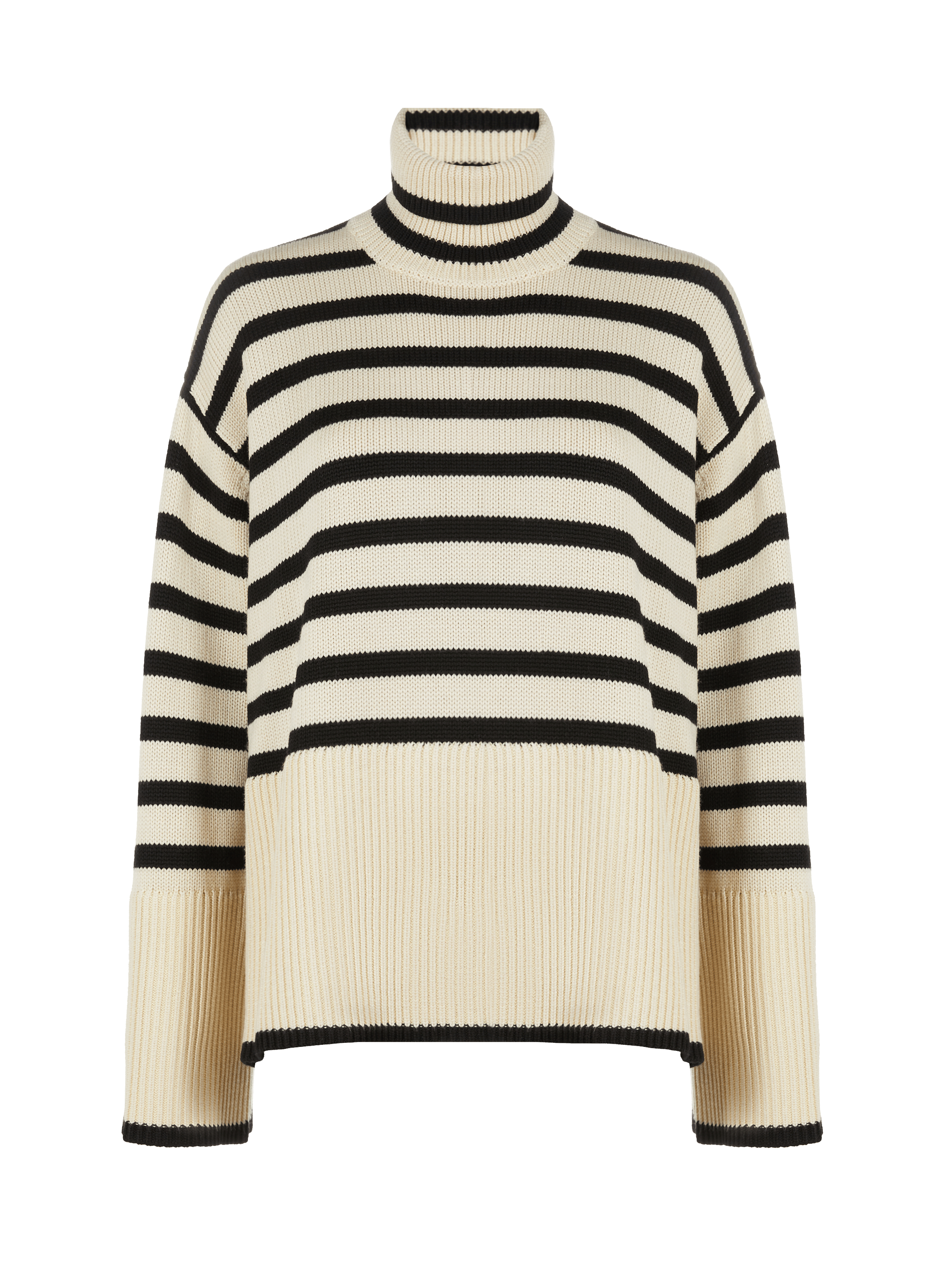 Pull à rayures en laine et coton