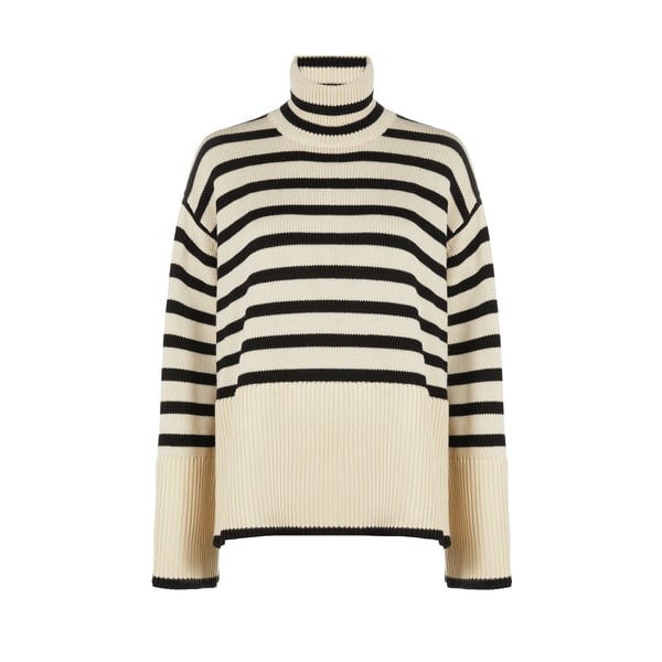 Pull à rayures en laine et coton