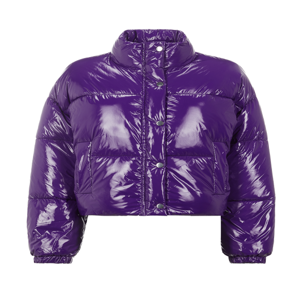 Saison 1865 Patent Padded Jacket In Purple