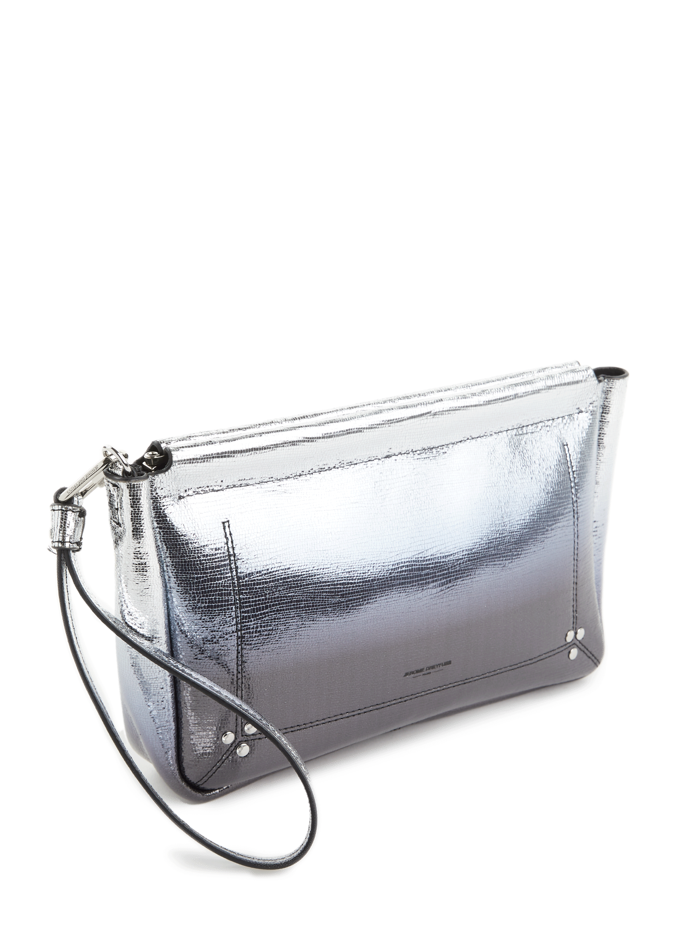 Pochette en cuir métallisé