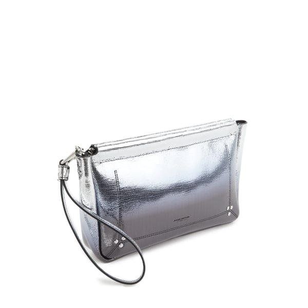 Pochette en cuir métallisé