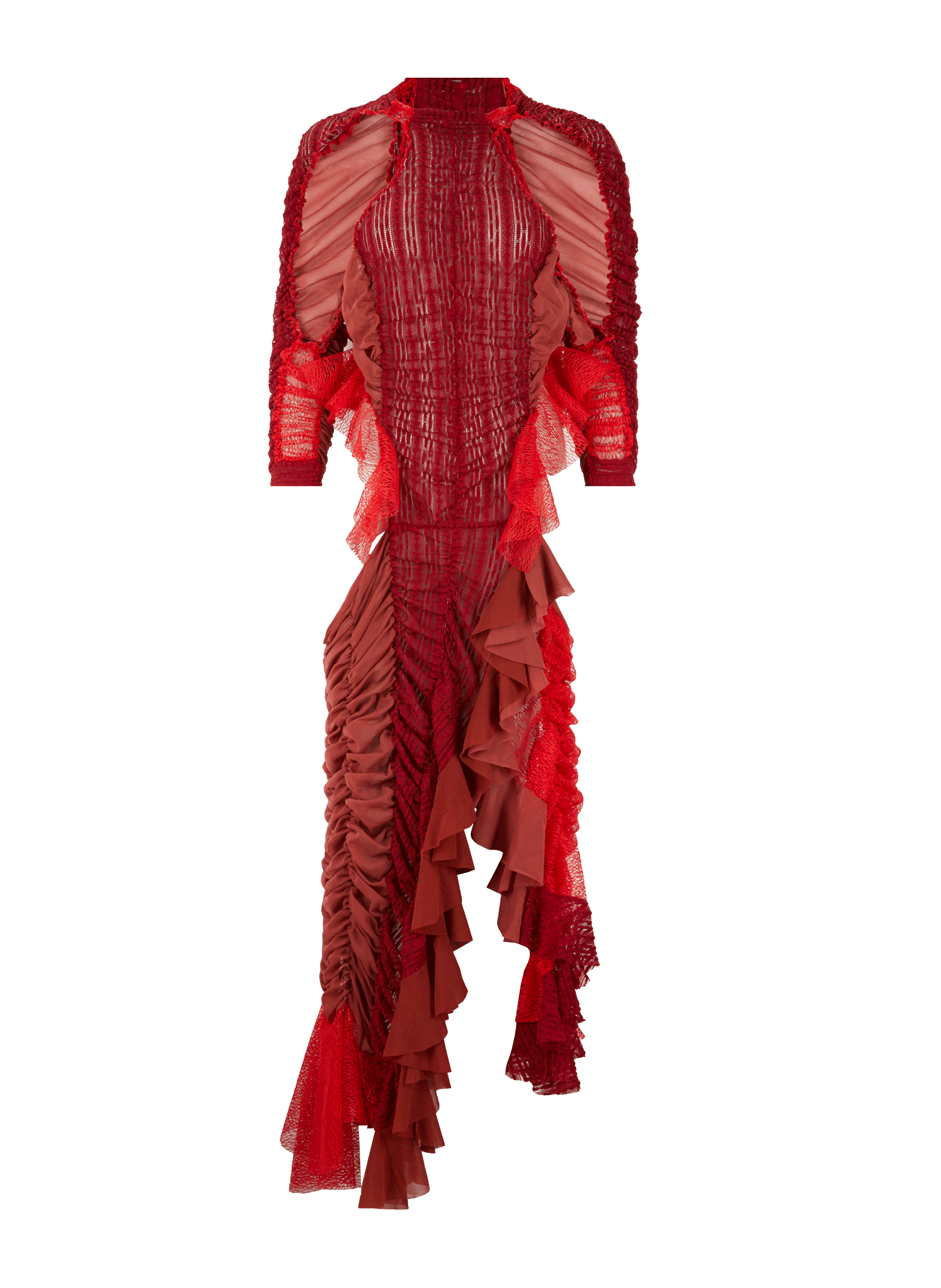 Robe longue effet ruché