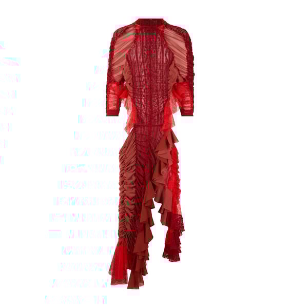 Robe longue effet ruché